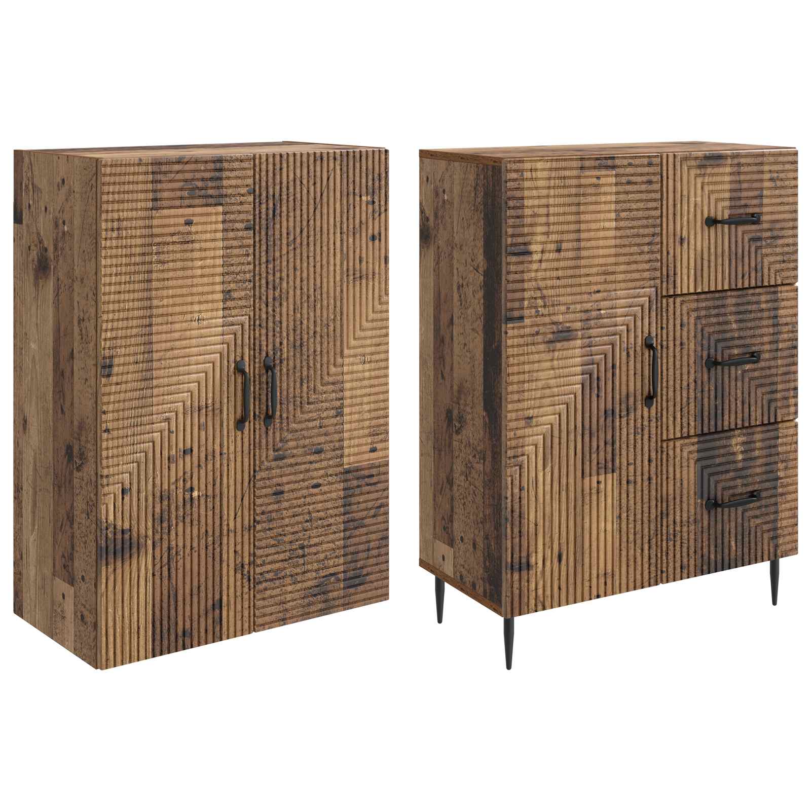 Σέτ Ντουλαπιών 2 pcs Παλαιωμένο ξύλο 66 x 34,5 x 89,5 εκ - Pakobazaar