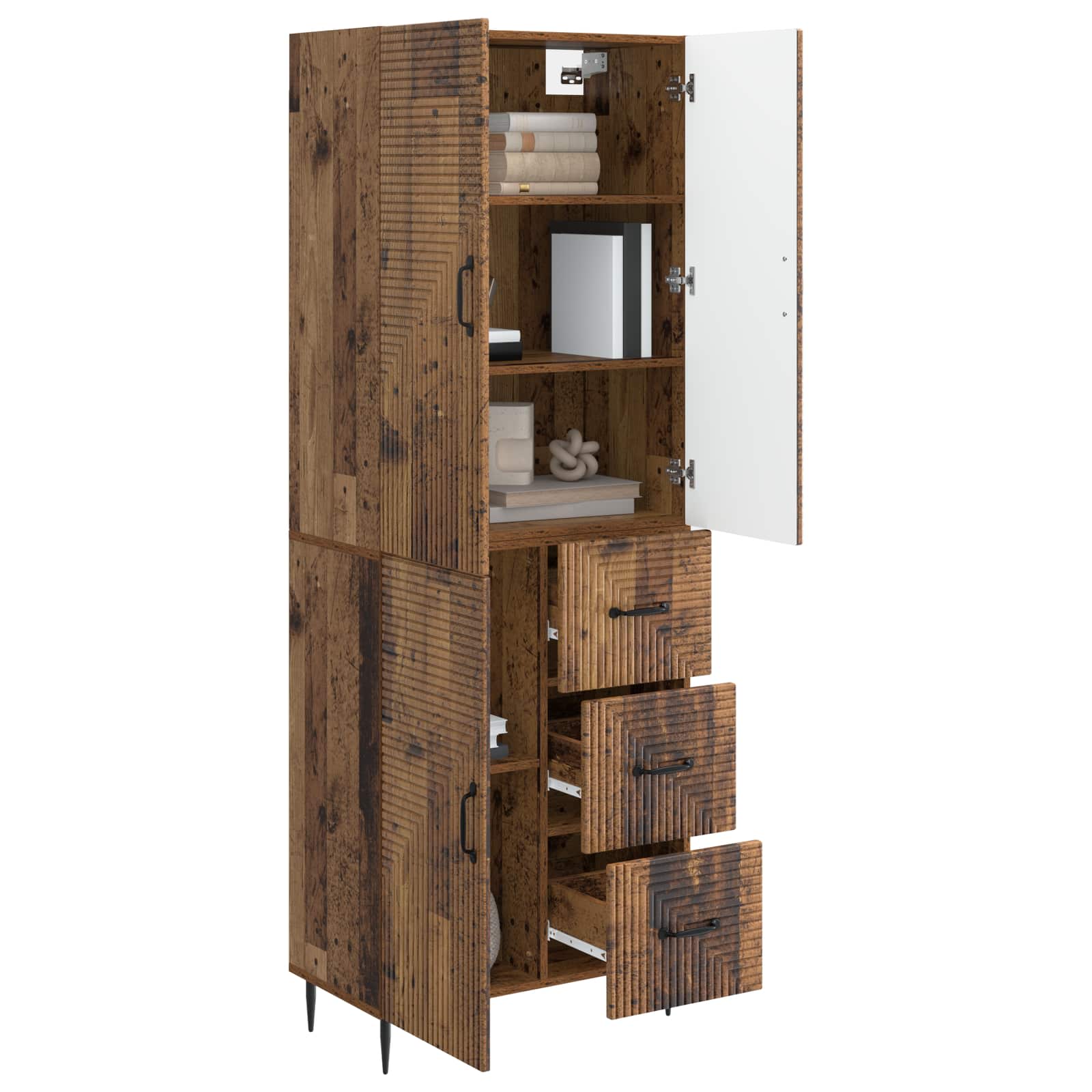 Σέτ Ντουλαπιών 2 pcs Παλαιωμένο ξύλο 66 x 34,5 x 89,5 εκ - Pakobazaar