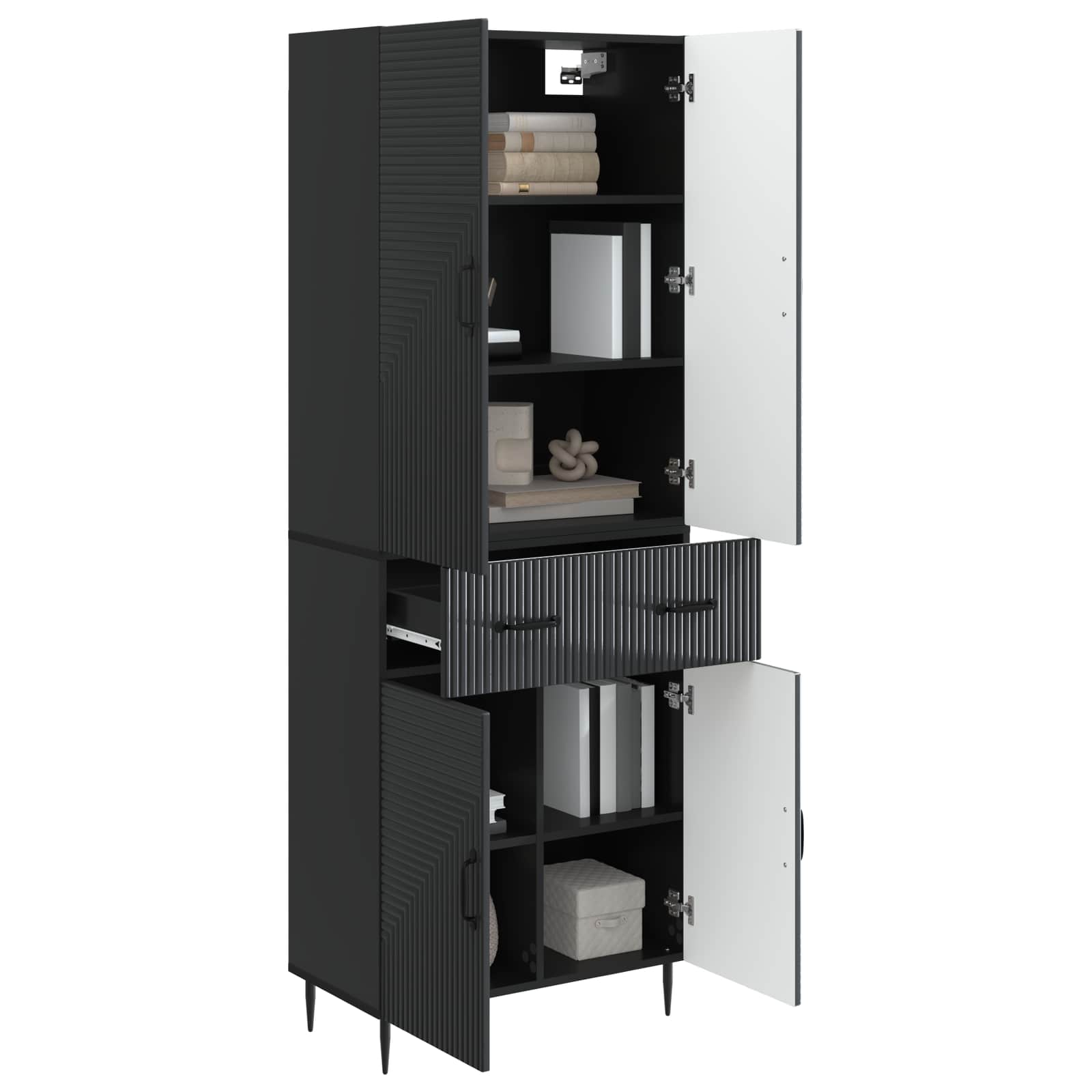 Σέτ Ντουλαπιών 2 pcs Μαύρο 66 x 34,5 x 89,5 εκ - Pakobazaar