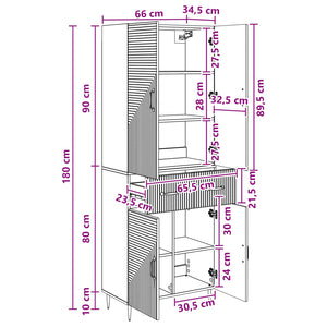 Σέτ Ντουλαπιών 2 pcs Μαύρο 66 x 34,5 x 89,5 εκ - Pakobazaar