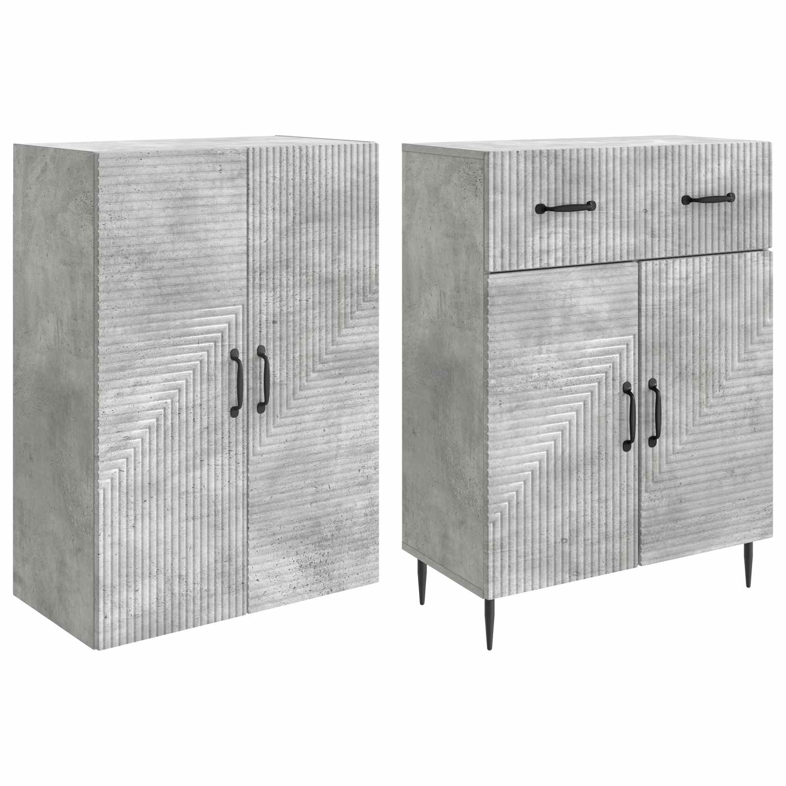 Σέτ Ντουλαπιών 2 pcs Γκρι Σκυροδέματος 66 x 34,5 x 89,5 εκ - Pakobazaar