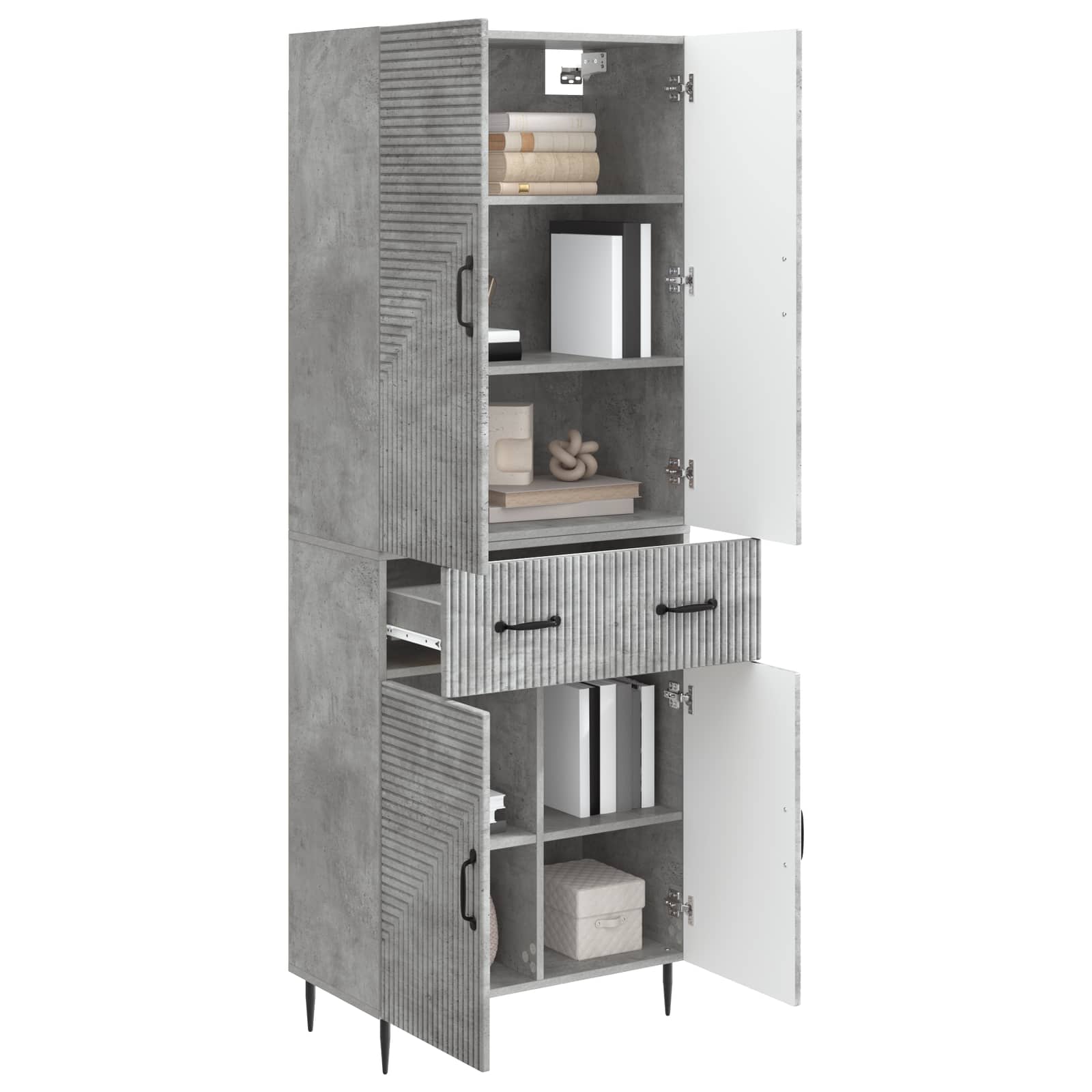 Σέτ Ντουλαπιών 2 pcs Γκρι Σκυροδέματος 66 x 34,5 x 89,5 εκ - Pakobazaar