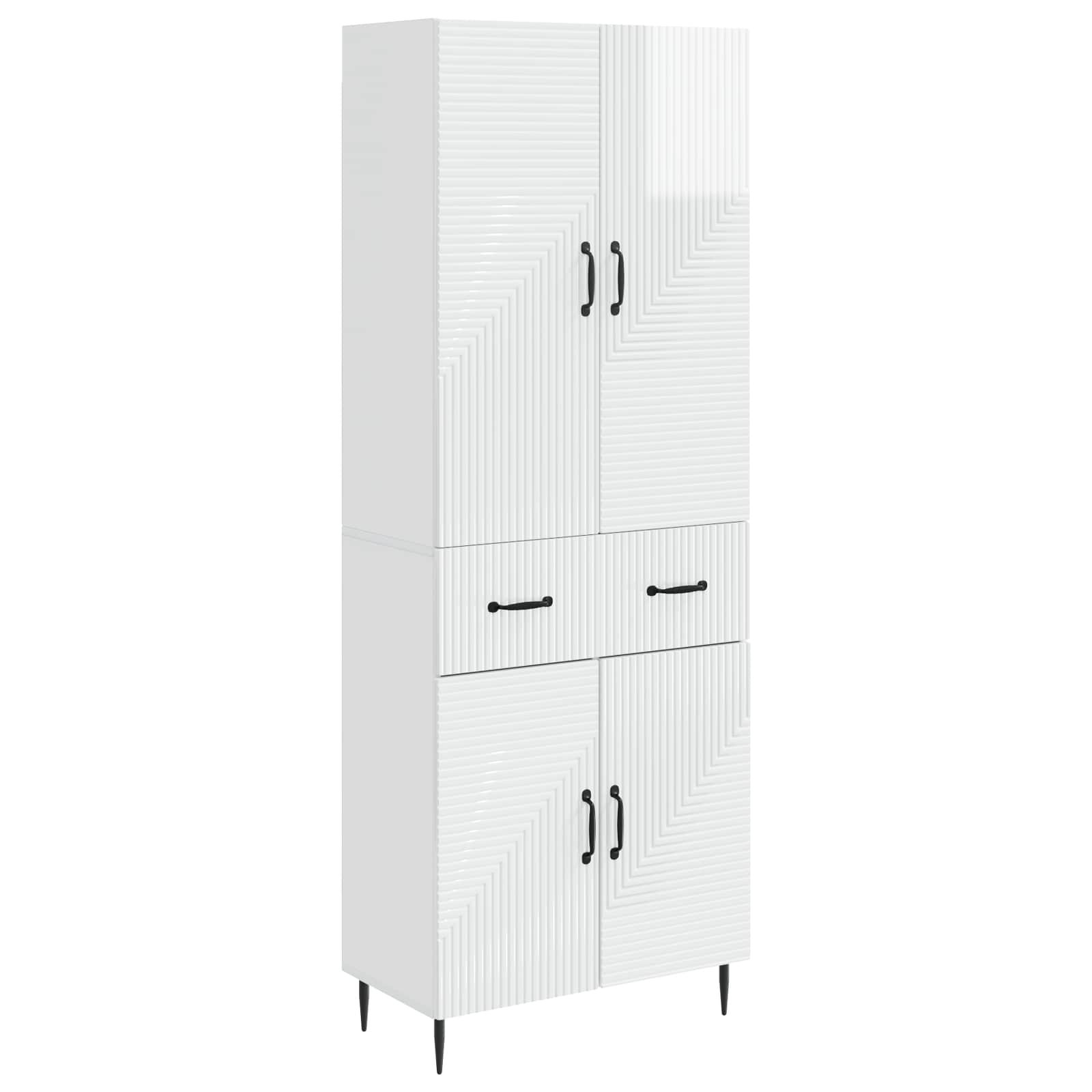 Σέτ Ντουλαπιών 2 pcs Γυαλιστερό Λευκό 66 x 34,5 x 89,5 εκ - Pakobazaar