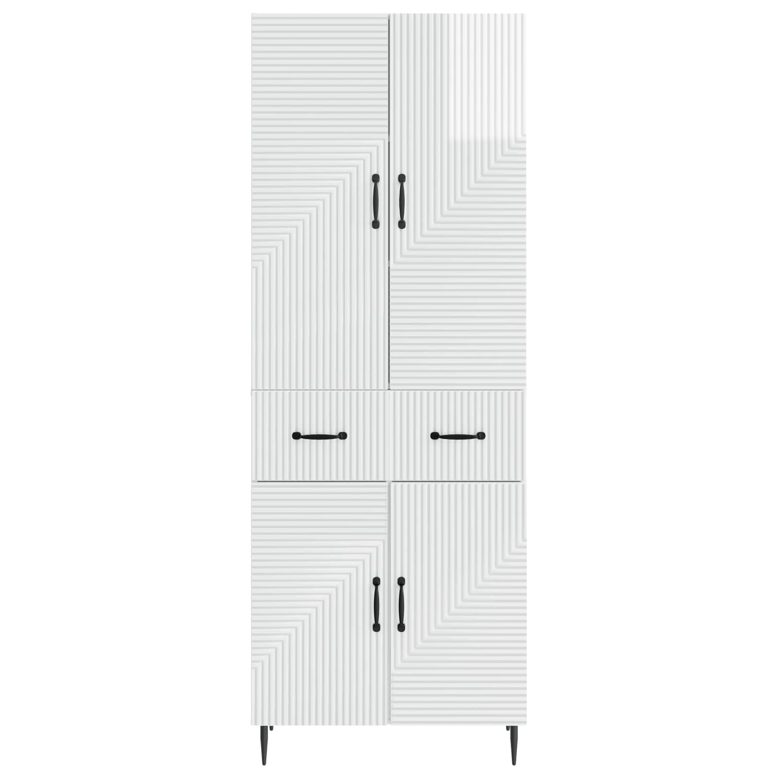 Σέτ Ντουλαπιών 2 pcs Γυαλιστερό Λευκό 66 x 34,5 x 89,5 εκ - Pakobazaar