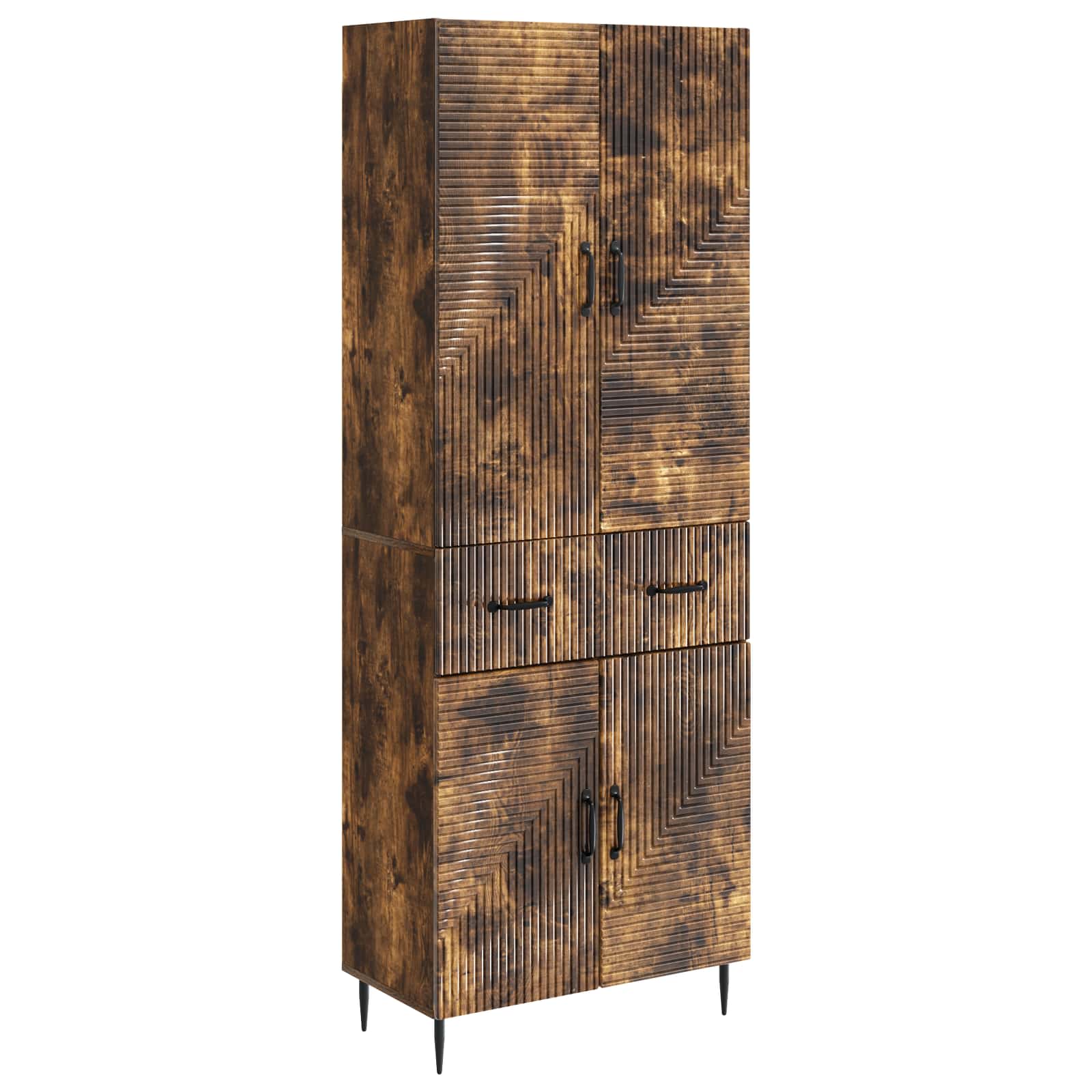 Σέτ Ντουλαπιών 2 pcs Καπνισμένο Ξύλο Δρυός 66 x 34,5 x 89,5 εκ - Pakobazaar