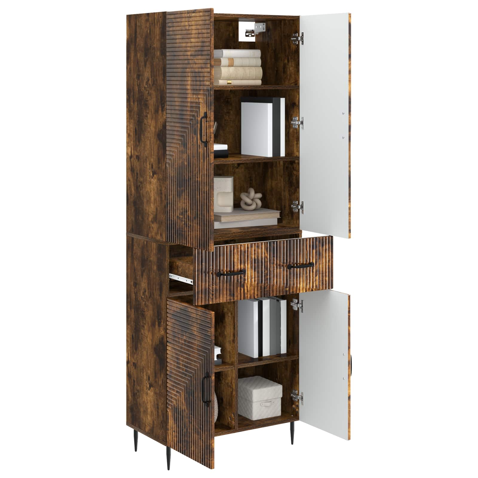 Σέτ Ντουλαπιών 2 pcs Καπνισμένο Ξύλο Δρυός 66 x 34,5 x 89,5 εκ - Pakobazaar