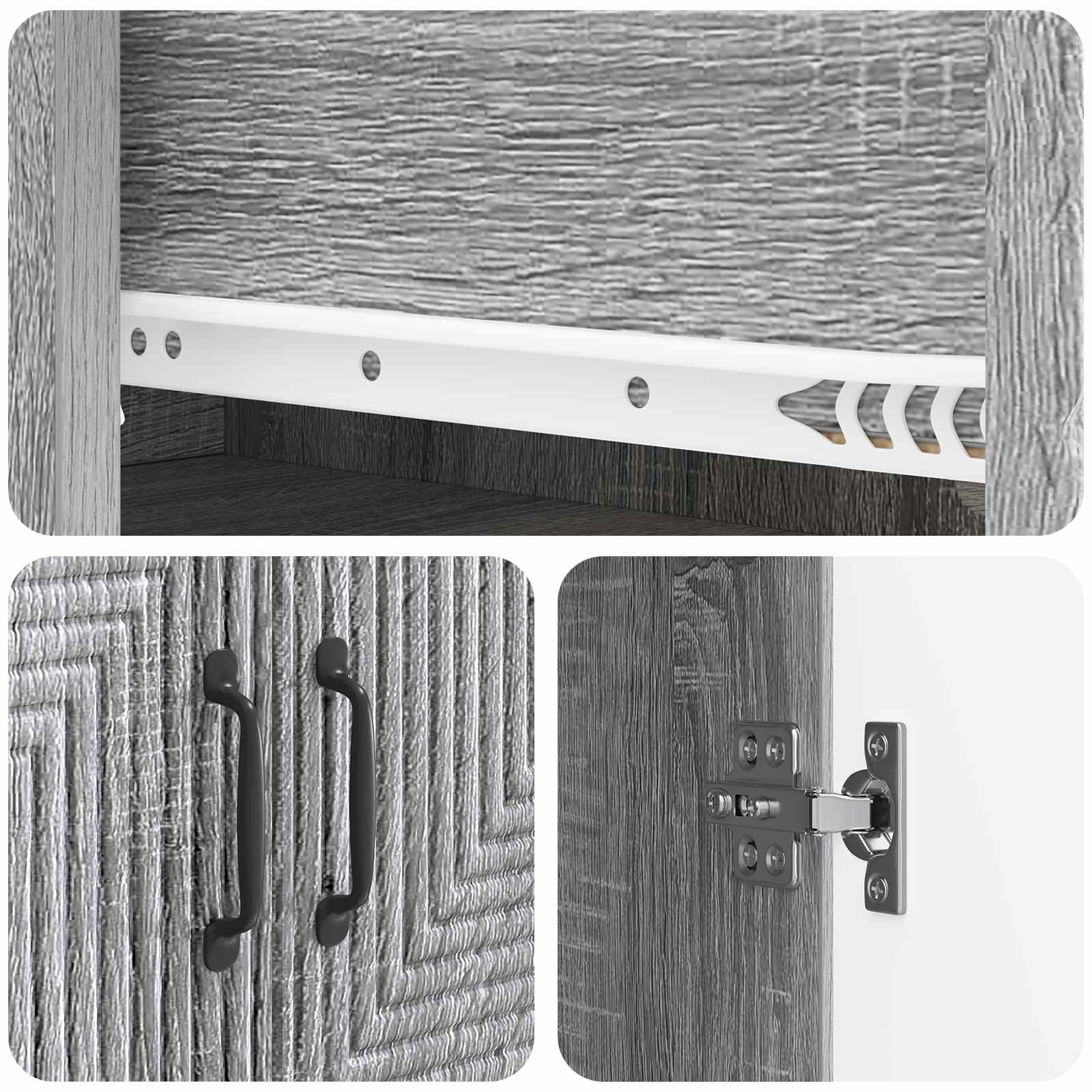 Σέτ Ντουλαπιών 2 pcs Γκρι Sonoma 66 x 34,5 x 89,5 εκ - Pakobazaar