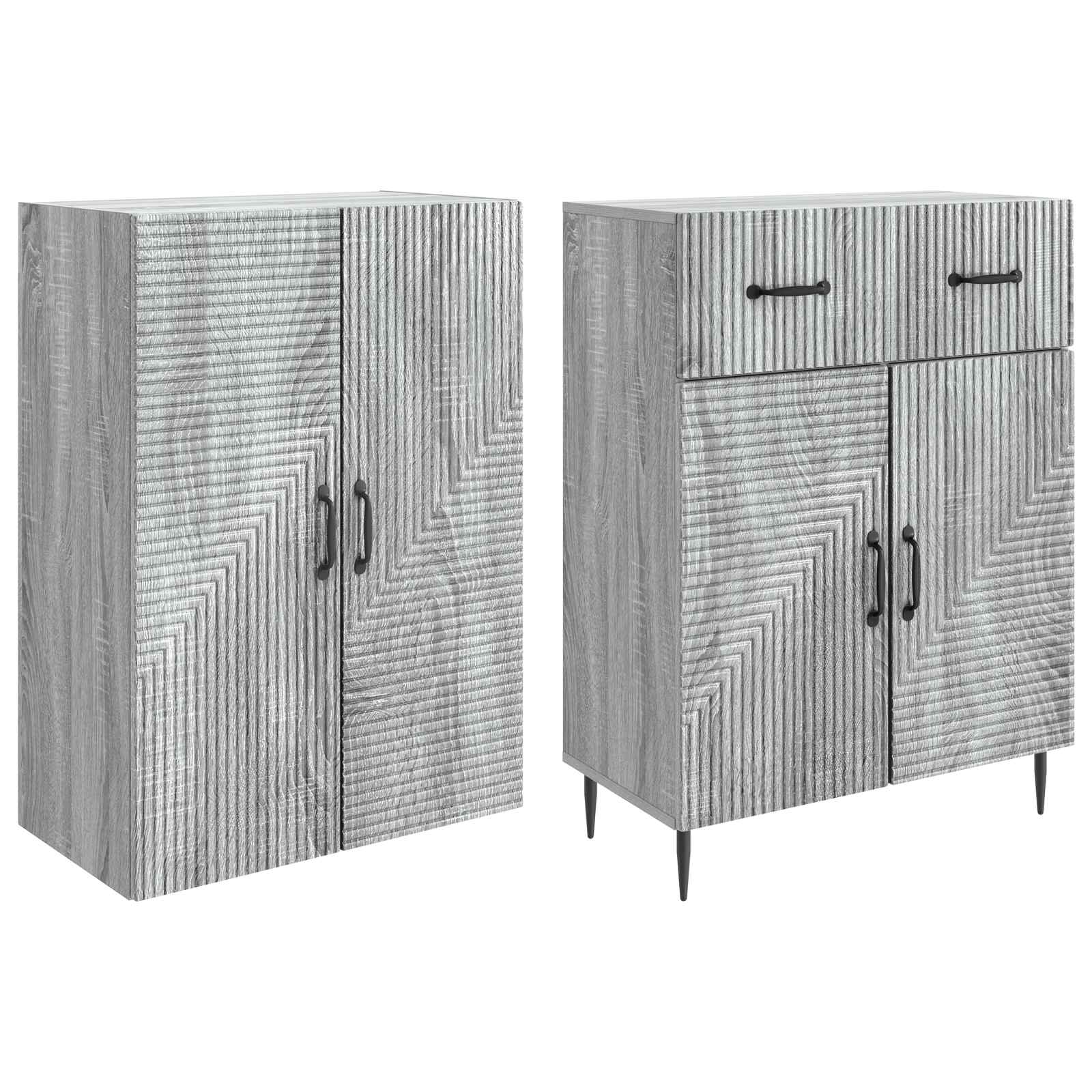 Σέτ Ντουλαπιών 2 pcs Γκρι Sonoma 66 x 34,5 x 89,5 εκ - Pakobazaar