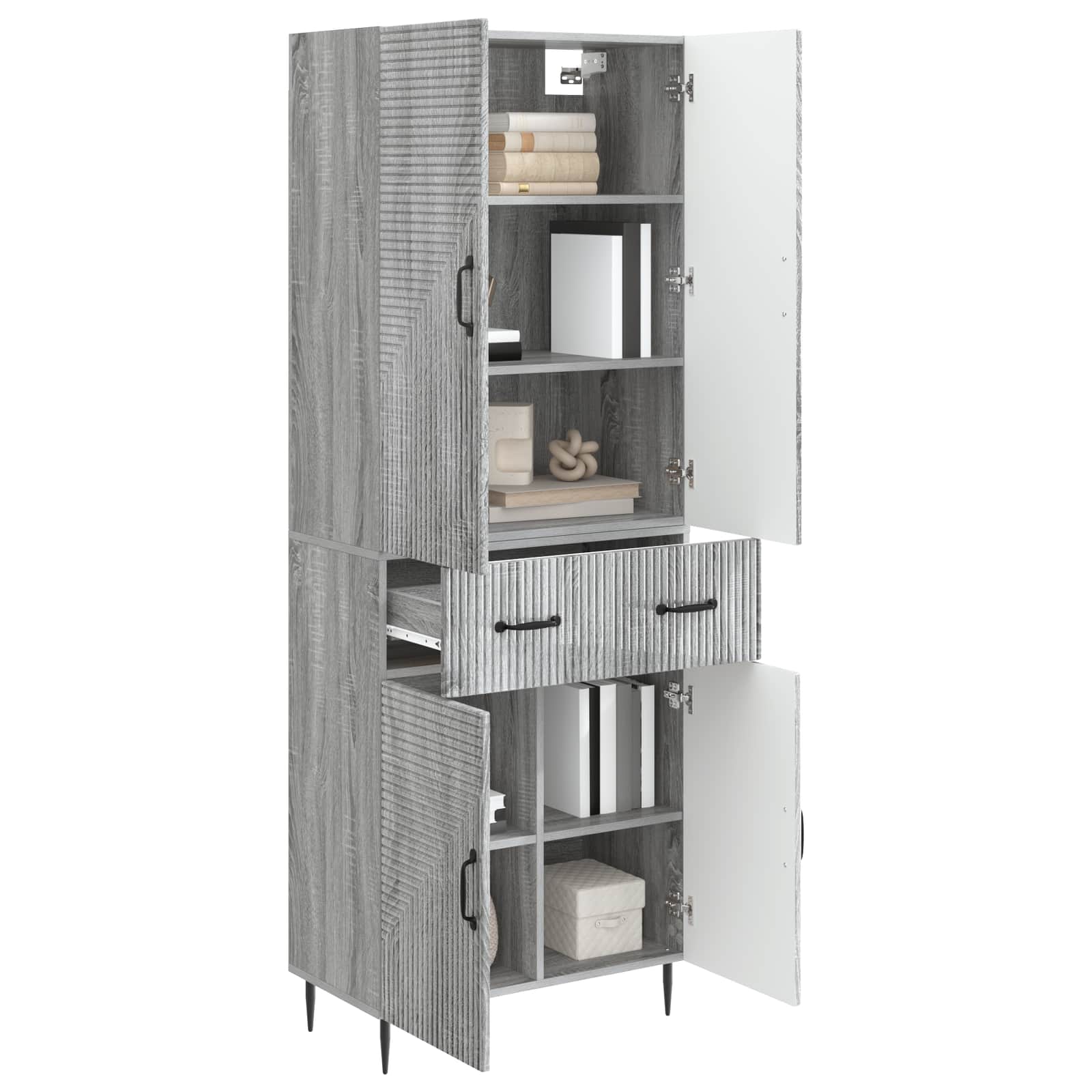 Σέτ Ντουλαπιών 2 pcs Γκρι Sonoma 66 x 34,5 x 89,5 εκ - Pakobazaar