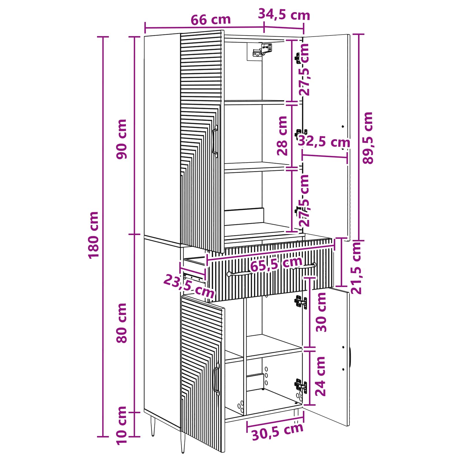 Σέτ Ντουλαπιών 2 pcs Γκρι Sonoma 66 x 34,5 x 89,5 εκ - Pakobazaar