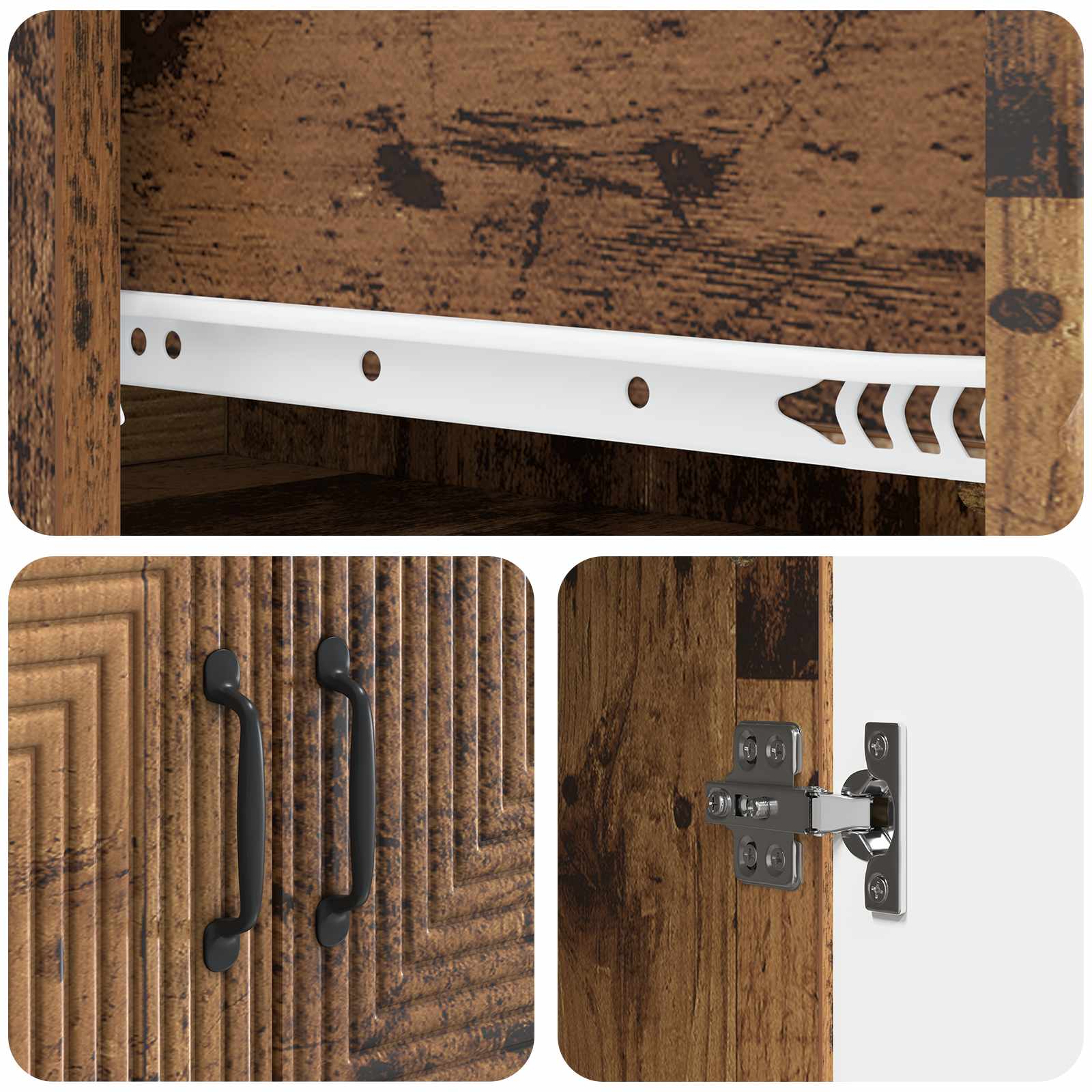 Σέτ Ντουλαπιών 2 pcs Παλαιωμένο ξύλο 66 x 34,5 x 89,5 εκ - Pakobazaar