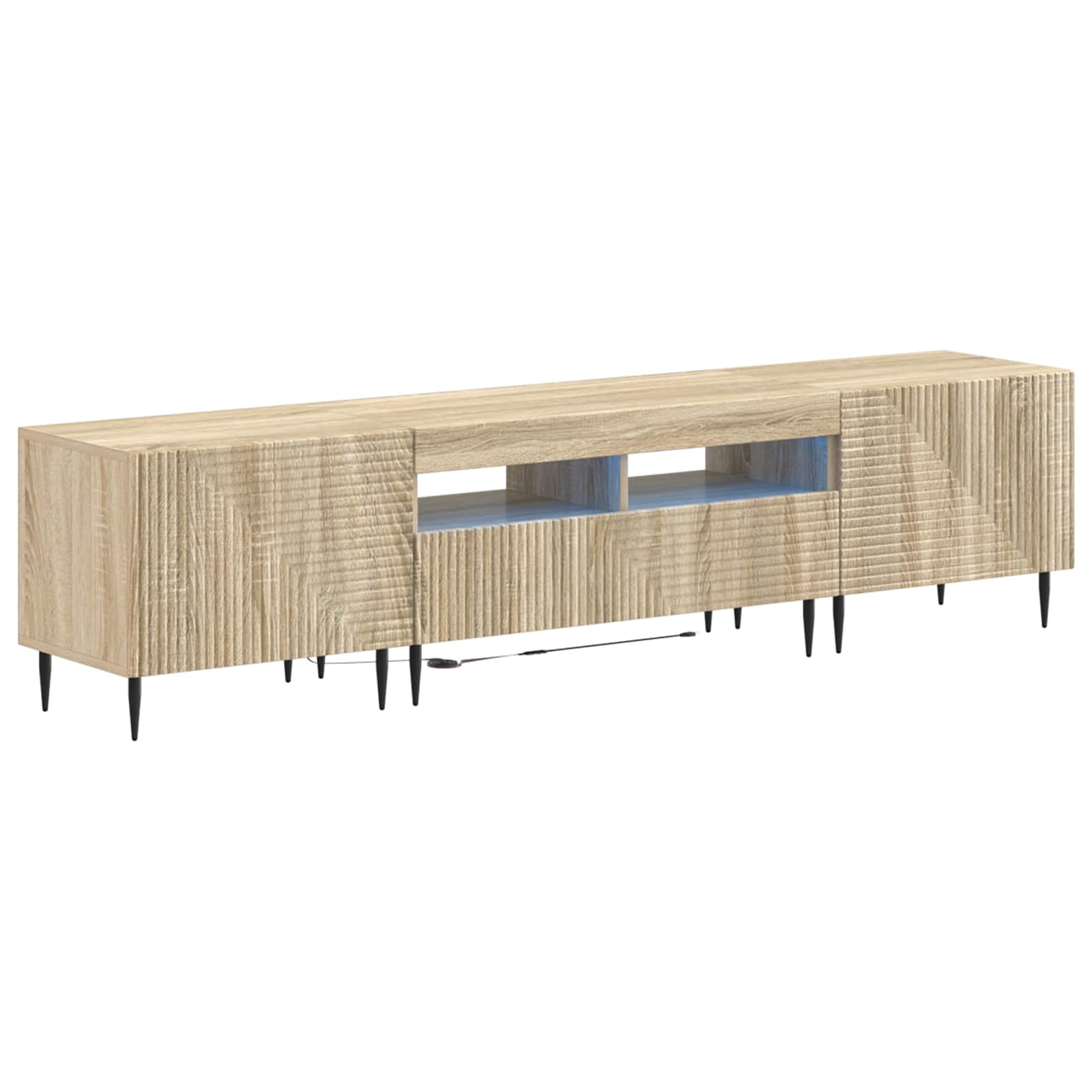 3 Τεμάχια LED Τηλεοπτική Ντουλάπα Sonoma Δρυς - Pakobazaar