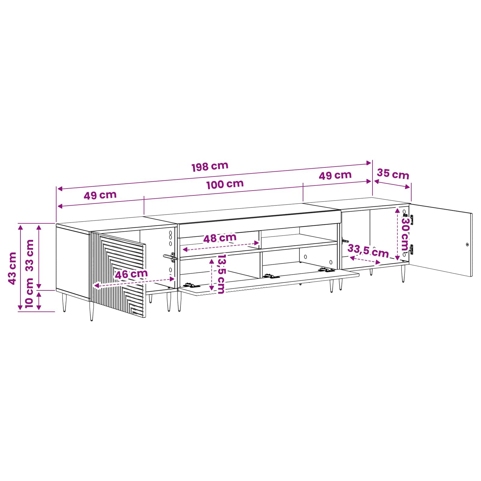 3 Τεμάχια LED Τηλεοπτική Ντουλάπα Γκρι Sonoma - Pakobazaar