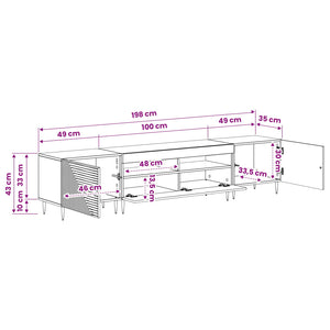 3 Τεμάχια LED Τηλεοπτική Ντουλάπα Γκρι Sonoma - Pakobazaar