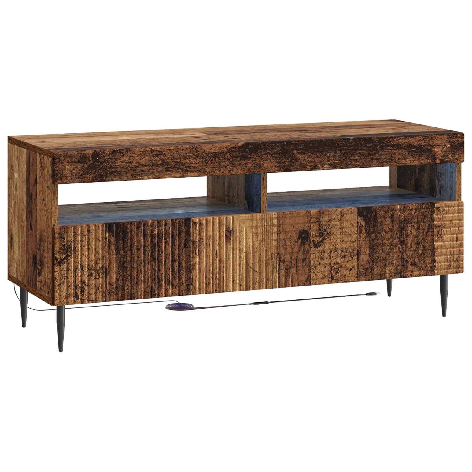3 Τεμάχια LED Τηλεοπτική Ντουλάπα Παλαιωμένο ξύλο - Pakobazaar