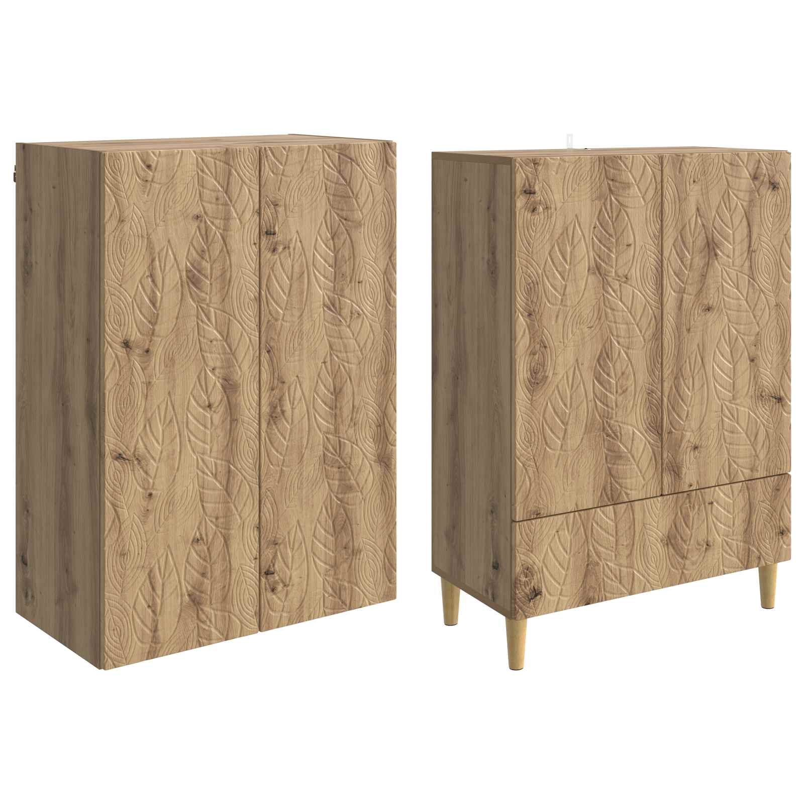 Σέτ Ντουλαπιών 2 pcs Artisan Δρυς Επεξεργασμένο Ξύλο - Pakobazaar