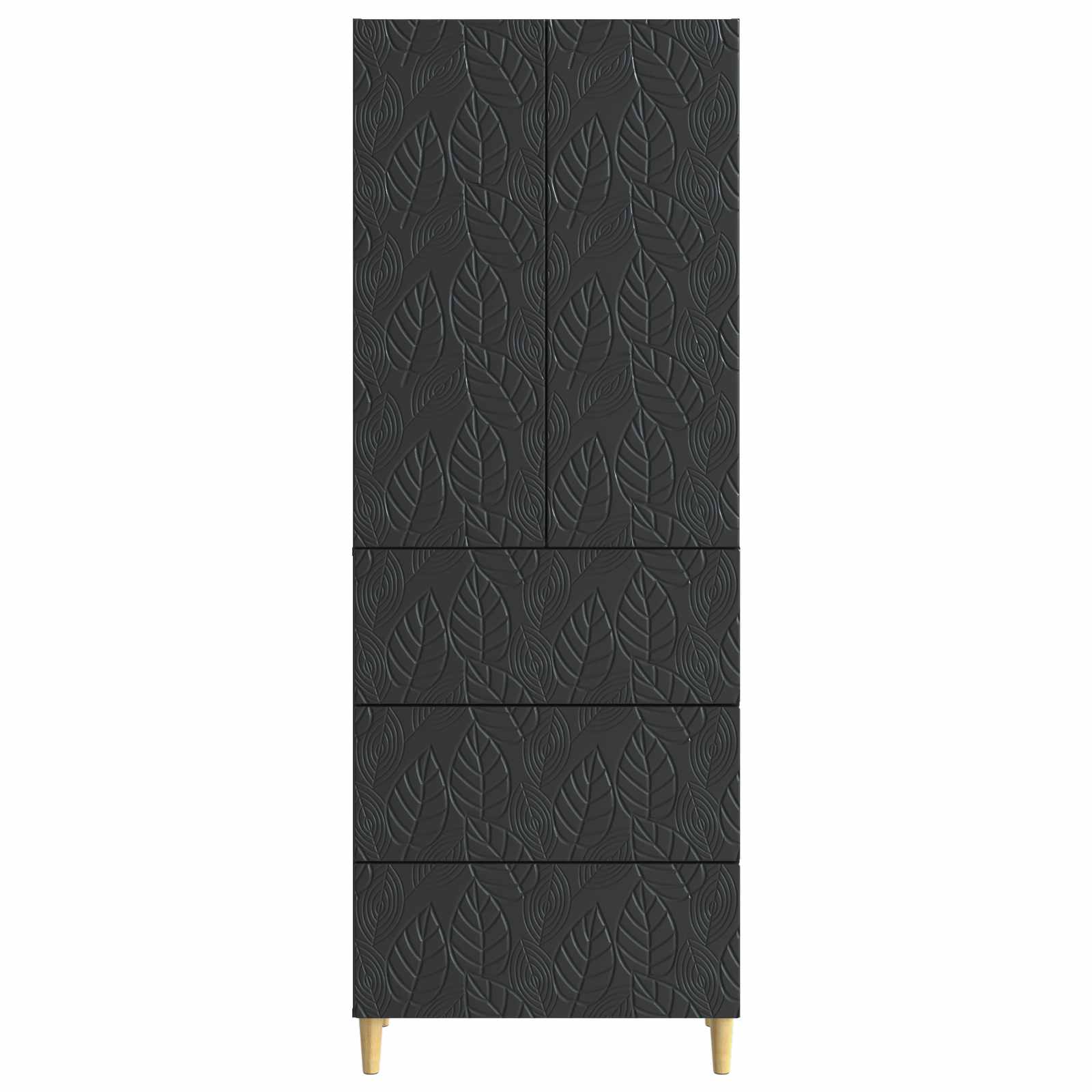 Σέτ Ντουλαπιών 2 pcs Μαύρο 66 x 34,5 x 90 εκ Επεξεργασμένο Ξύλο - Pakobazaar