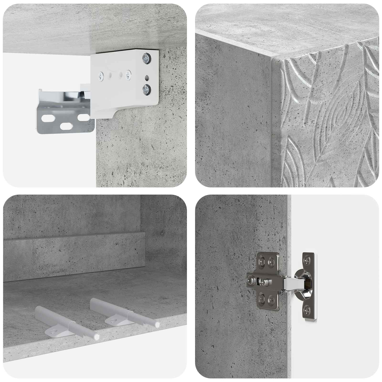 Σέτ Ντουλαπιών 2 pcs Γκρι Σκυροδέματος 66 x 34,5 x 90 εκ - Pakobazaar