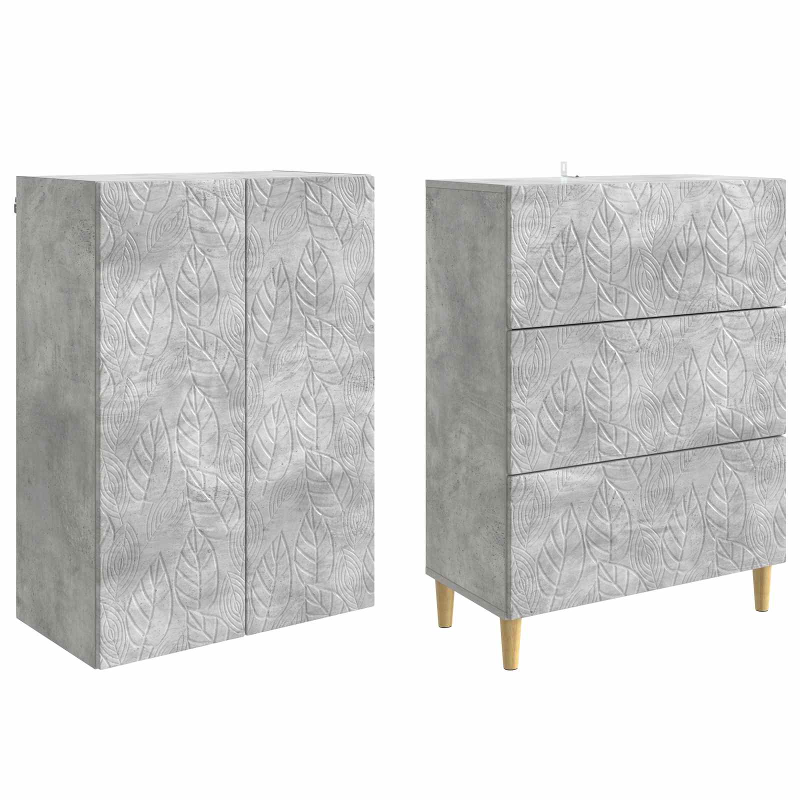 Σέτ Ντουλαπιών 2 pcs Γκρι Σκυροδέματος 66 x 34,5 x 90 εκ - Pakobazaar