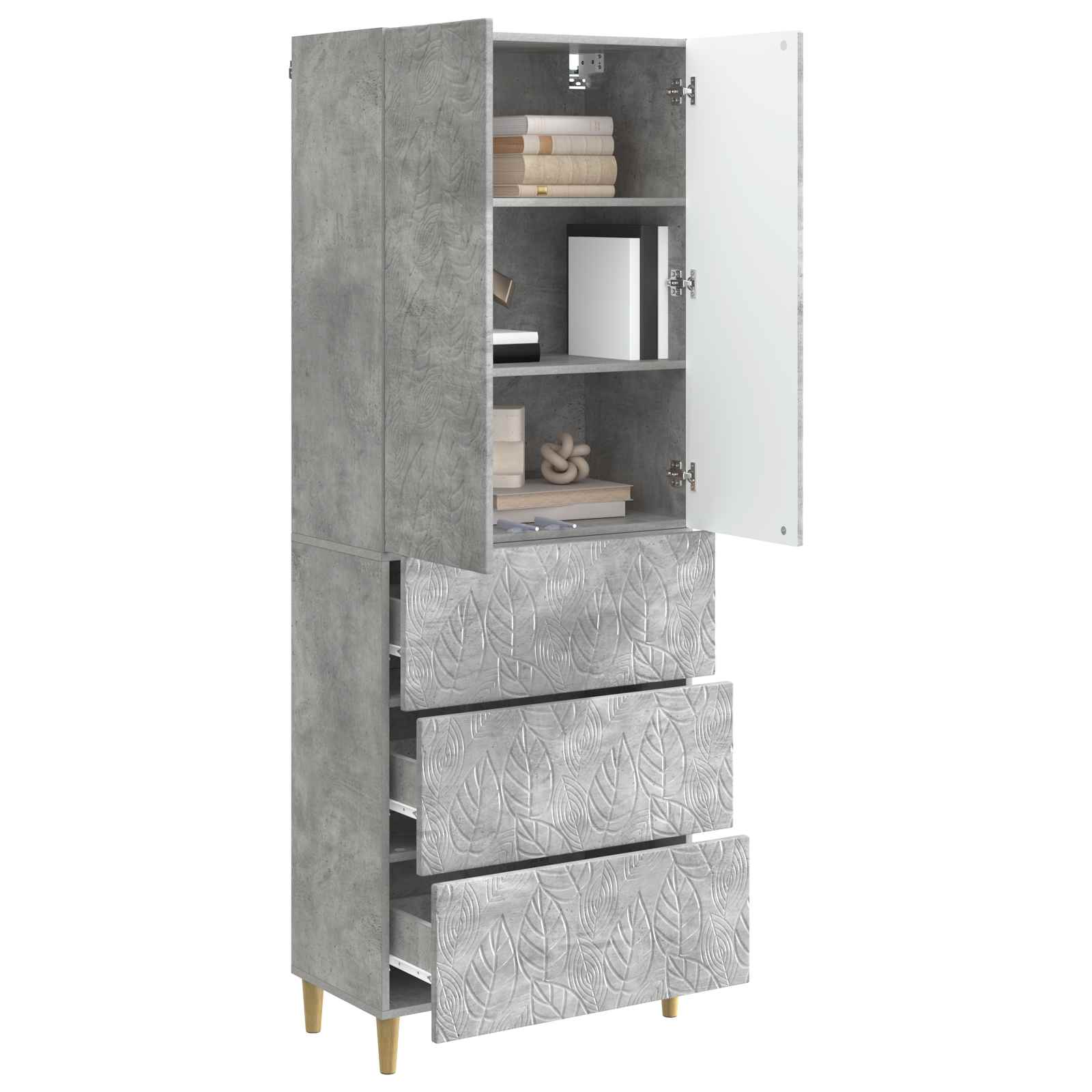 Σέτ Ντουλαπιών 2 pcs Γκρι Σκυροδέματος 66 x 34,5 x 90 εκ - Pakobazaar