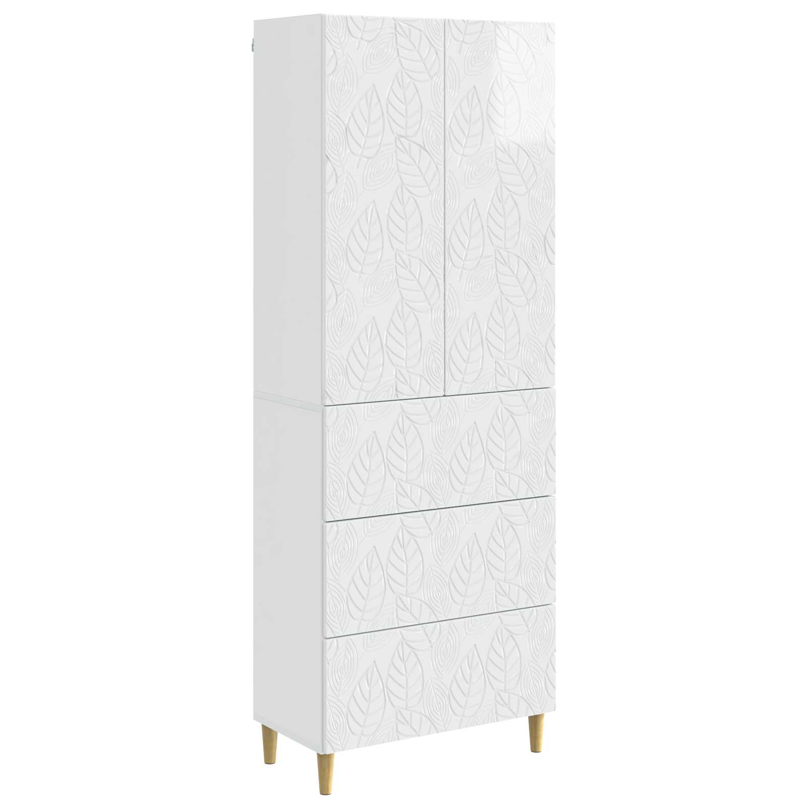 Σέτ Ντουλαπιών 2 pcs Γυαλιστερό Λευκό 66 x 34,5 x 90 εκ - Pakobazaar