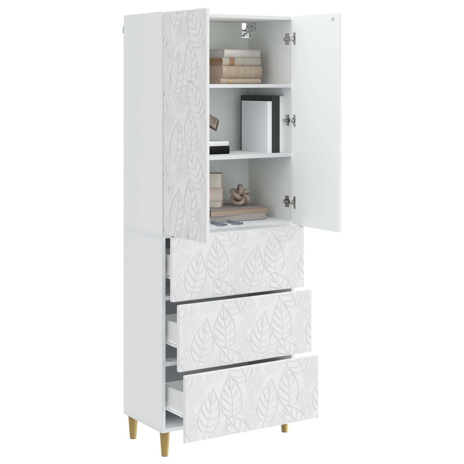 Σέτ Ντουλαπιών 2 pcs Γυαλιστερό Λευκό 66 x 34,5 x 90 εκ - Pakobazaar