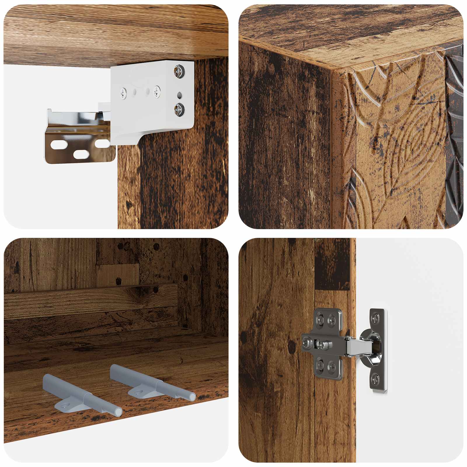 Σέτ Ντουλαπιών 2 pcs Παλαιωμένο ξύλο 66 x 34,5 x 90 εκ - Pakobazaar