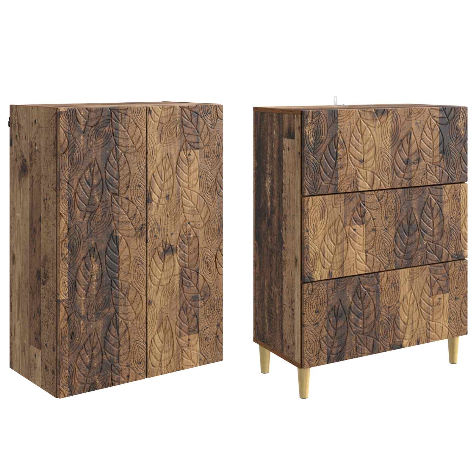 Σέτ Ντουλαπιών 2 pcs Παλαιωμένο ξύλο 66 x 34,5 x 90 εκ - Pakobazaar