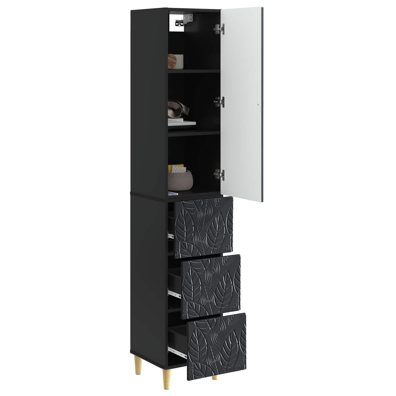 Σέτ Ντουλαπιών 2 pcs Μαύρο 33 x 34,5 x 90 εκ Επεξεργασμένο Ξύλο - Pakobazaar