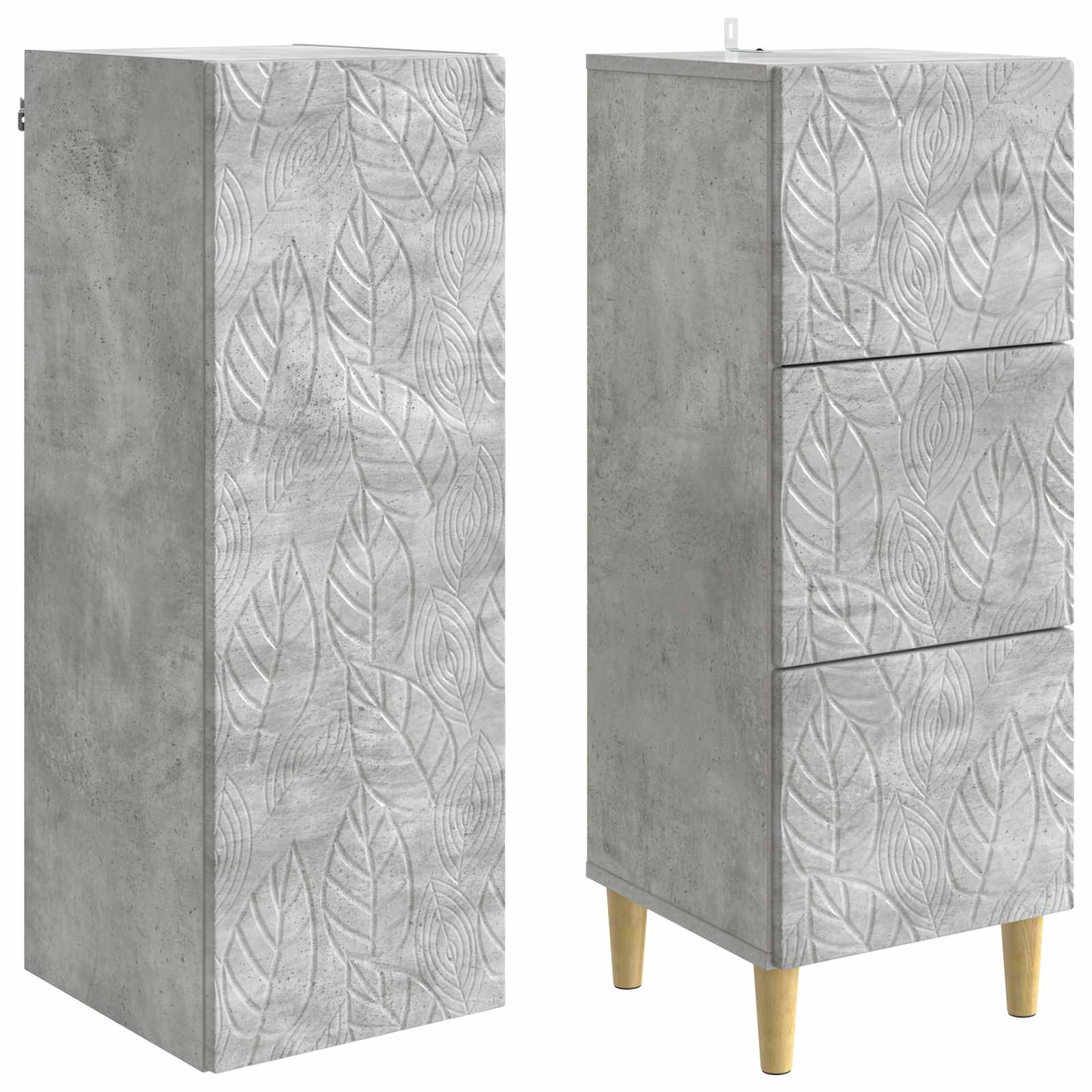 Σέτ Ντουλαπιών 2 pcs Γκρι Σκυροδέματος 33 x 34,5 x 90 εκ - Pakobazaar