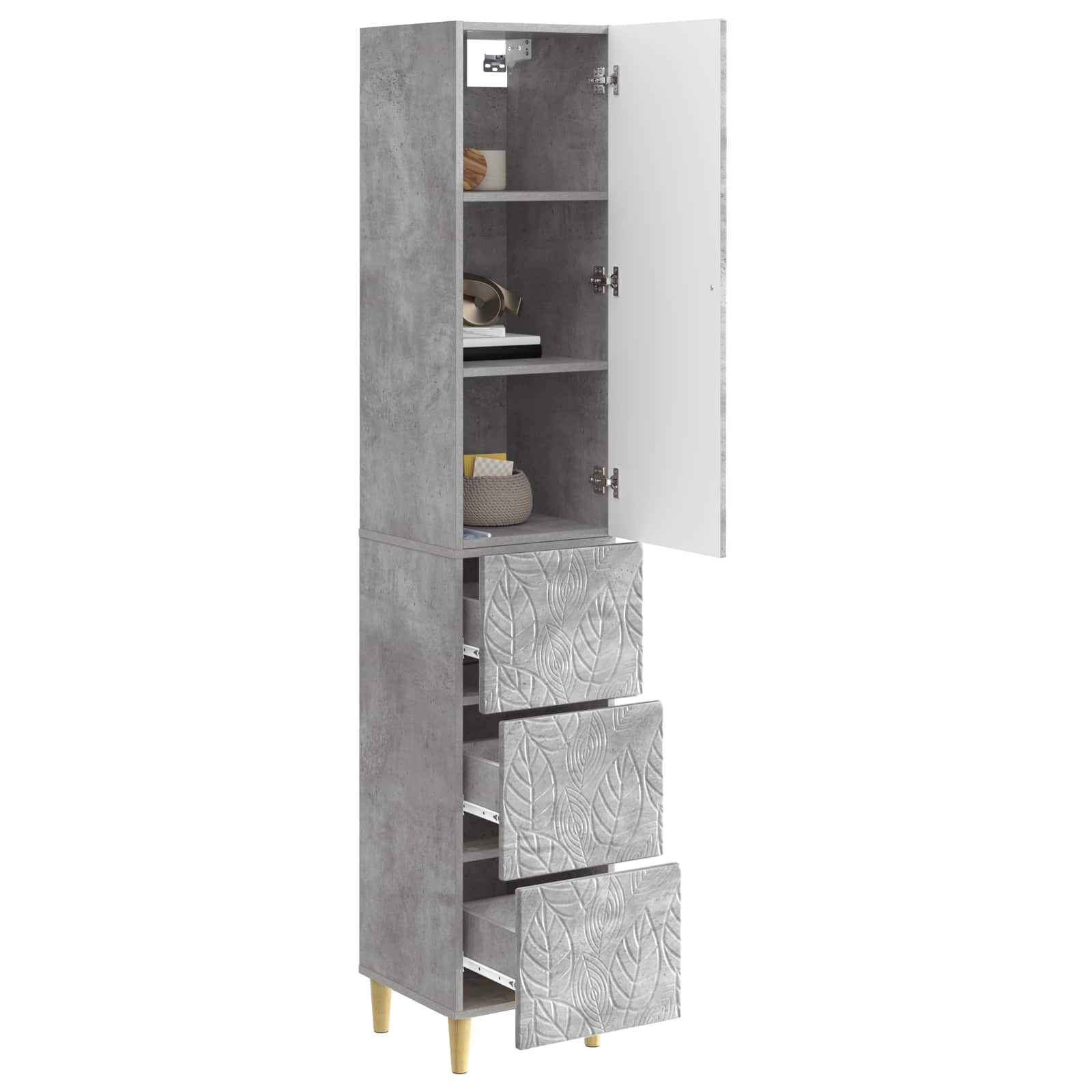 Σέτ Ντουλαπιών 2 pcs Γκρι Σκυροδέματος 33 x 34,5 x 90 εκ - Pakobazaar