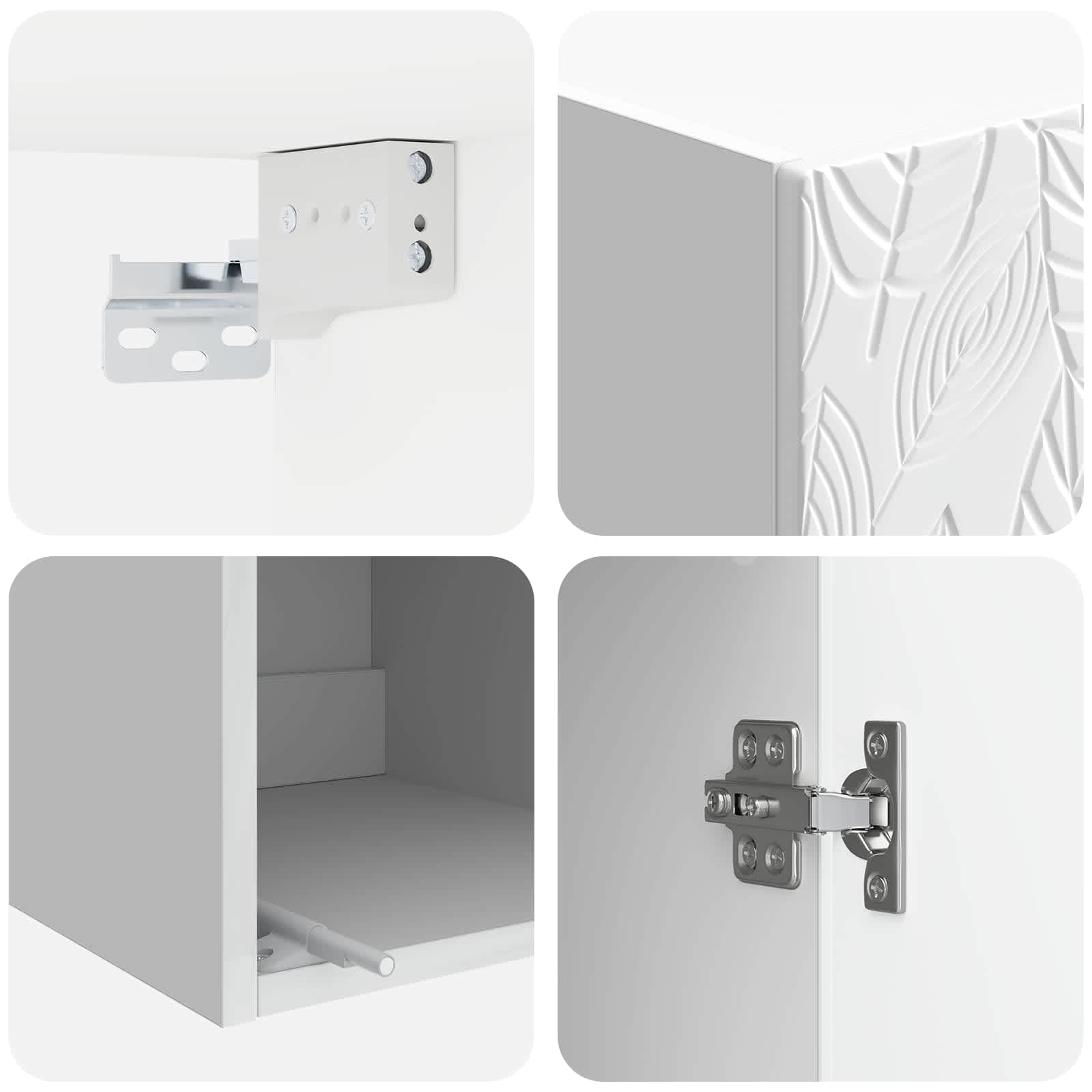 Σέτ Ντουλαπιών 2 pcs Γυαλιστερό Λευκό 33 x 34,5 x 90 εκ - Pakobazaar