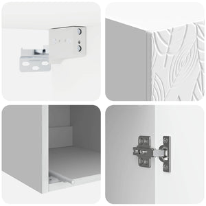 Σέτ Ντουλαπιών 2 pcs Γυαλιστερό Λευκό 33 x 34,5 x 90 εκ - Pakobazaar
