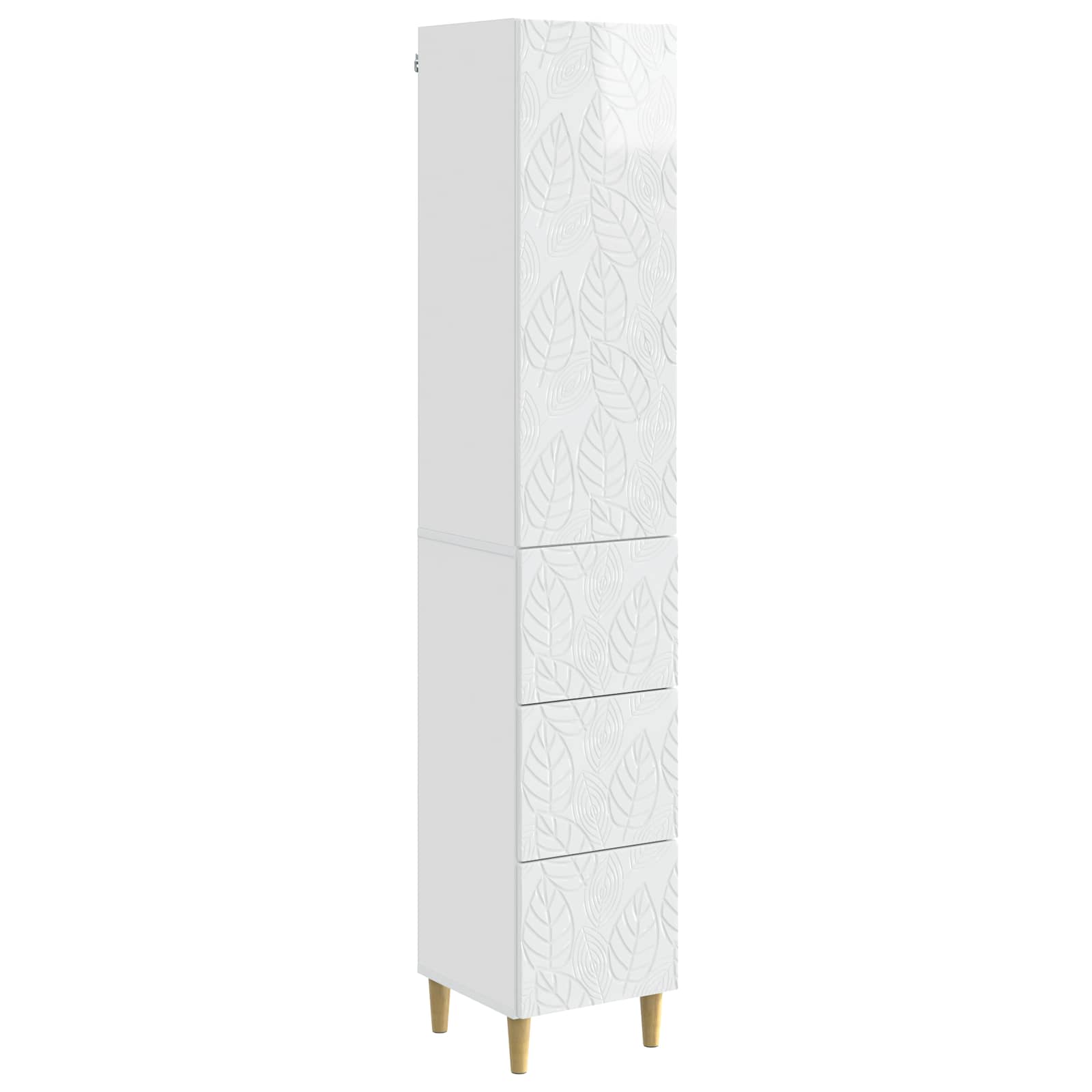 Σέτ Ντουλαπιών 2 pcs Γυαλιστερό Λευκό 33 x 34,5 x 90 εκ - Pakobazaar