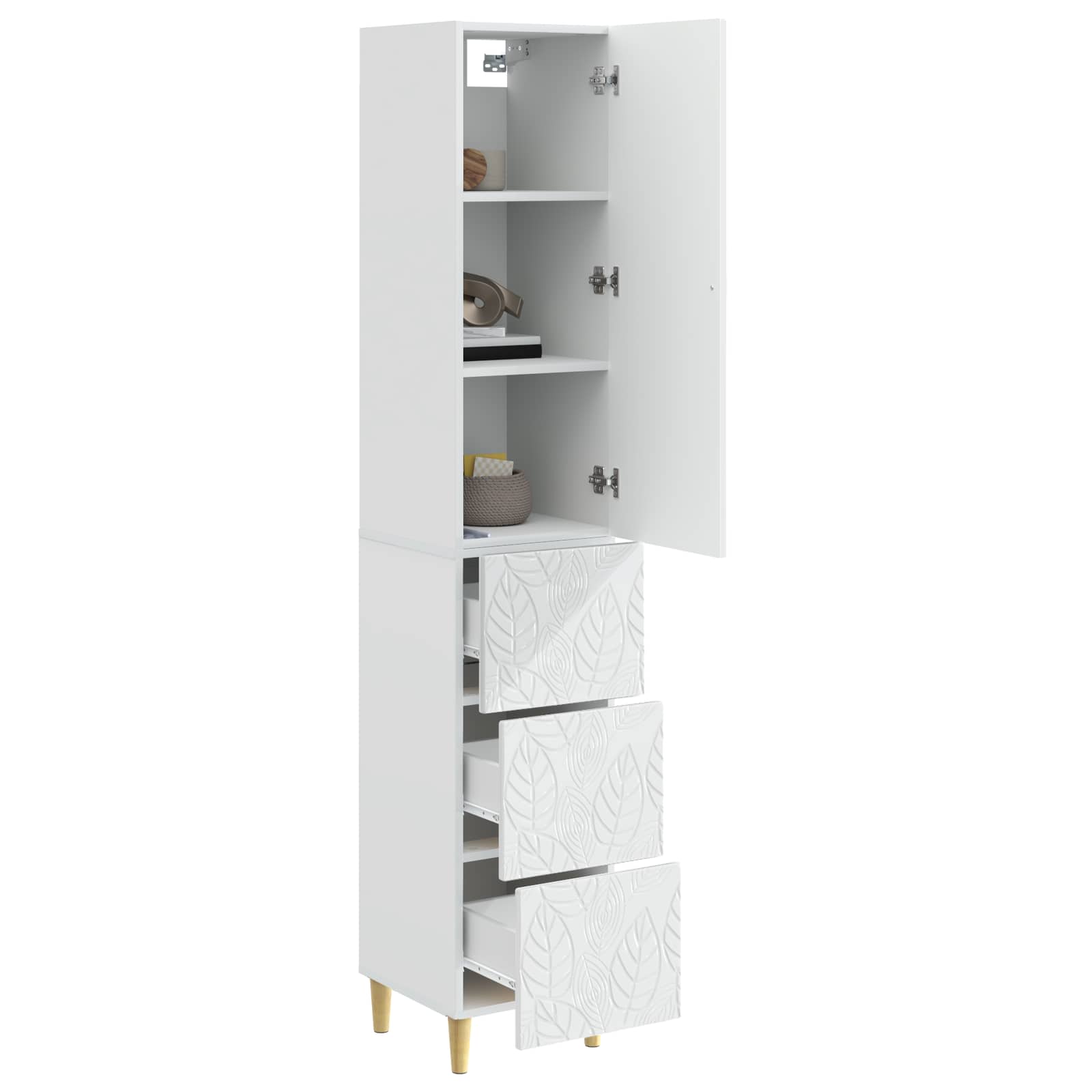 Σέτ Ντουλαπιών 2 pcs Γυαλιστερό Λευκό 33 x 34,5 x 90 εκ - Pakobazaar