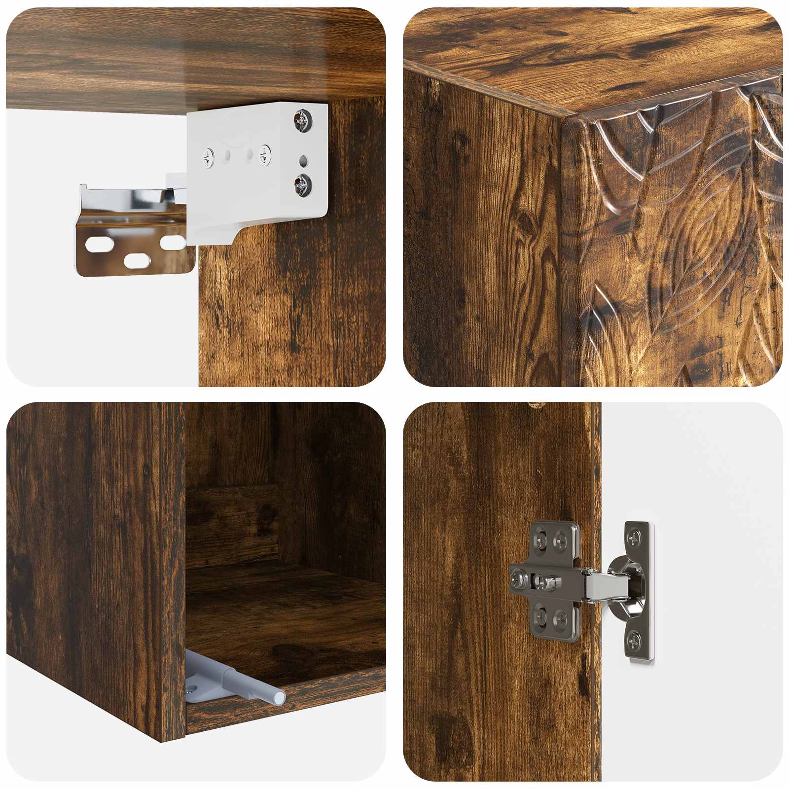 Σέτ Ντουλαπιών 2 pcs Καπνισμένο Ξύλο Δρυός 33 x 34,5 x 90 εκ - Pakobazaar