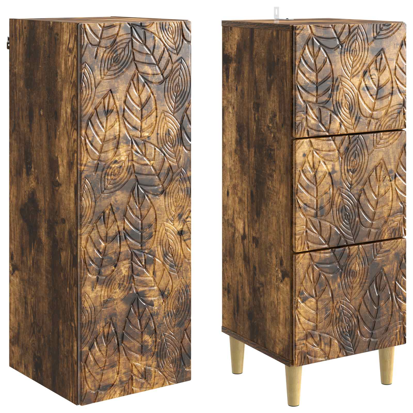 Σέτ Ντουλαπιών 2 pcs Καπνισμένο Ξύλο Δρυός 33 x 34,5 x 90 εκ - Pakobazaar