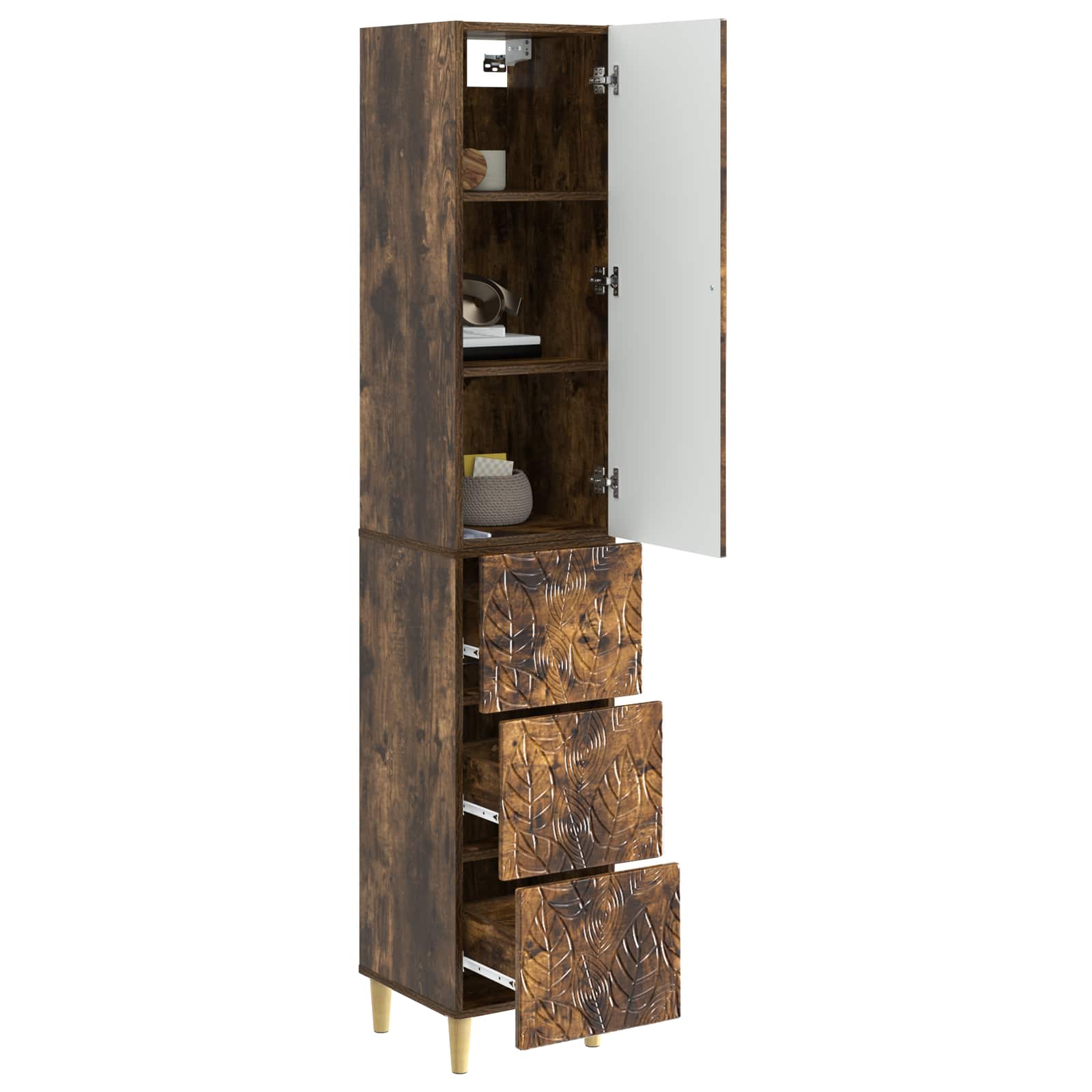 Σέτ Ντουλαπιών 2 pcs Καπνισμένο Ξύλο Δρυός 33 x 34,5 x 90 εκ - Pakobazaar