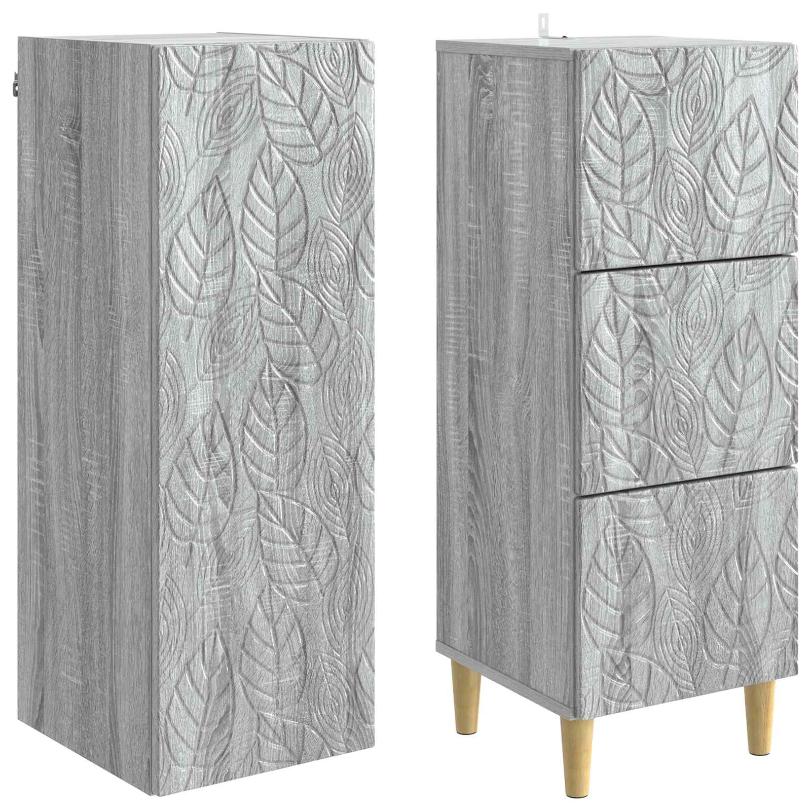 Σέτ Ντουλαπιών 2 pcs Γκρι Sonoma 33 x 34,5 x 90 εκ - Pakobazaar
