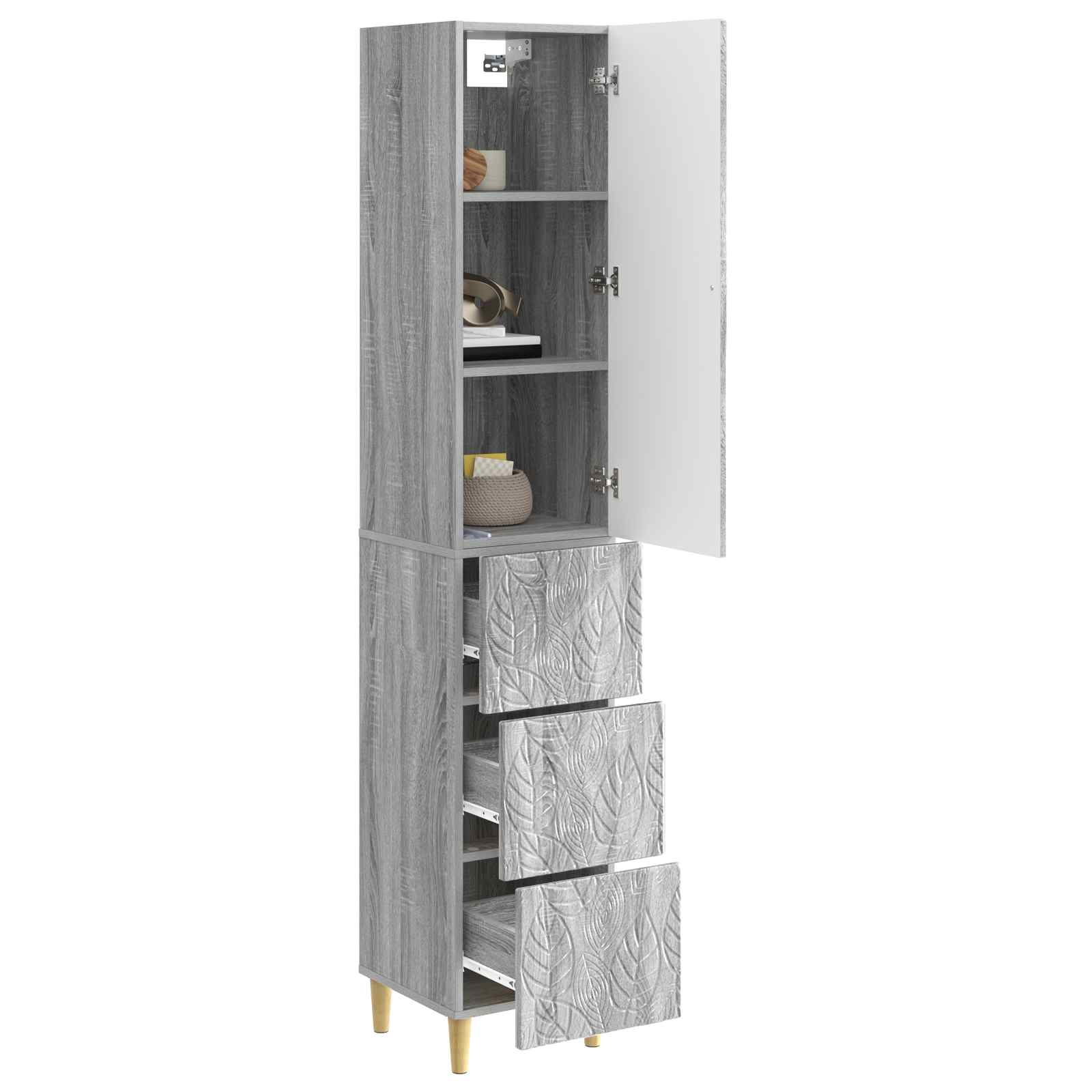 Σέτ Ντουλαπιών 2 pcs Γκρι Sonoma 33 x 34,5 x 90 εκ - Pakobazaar