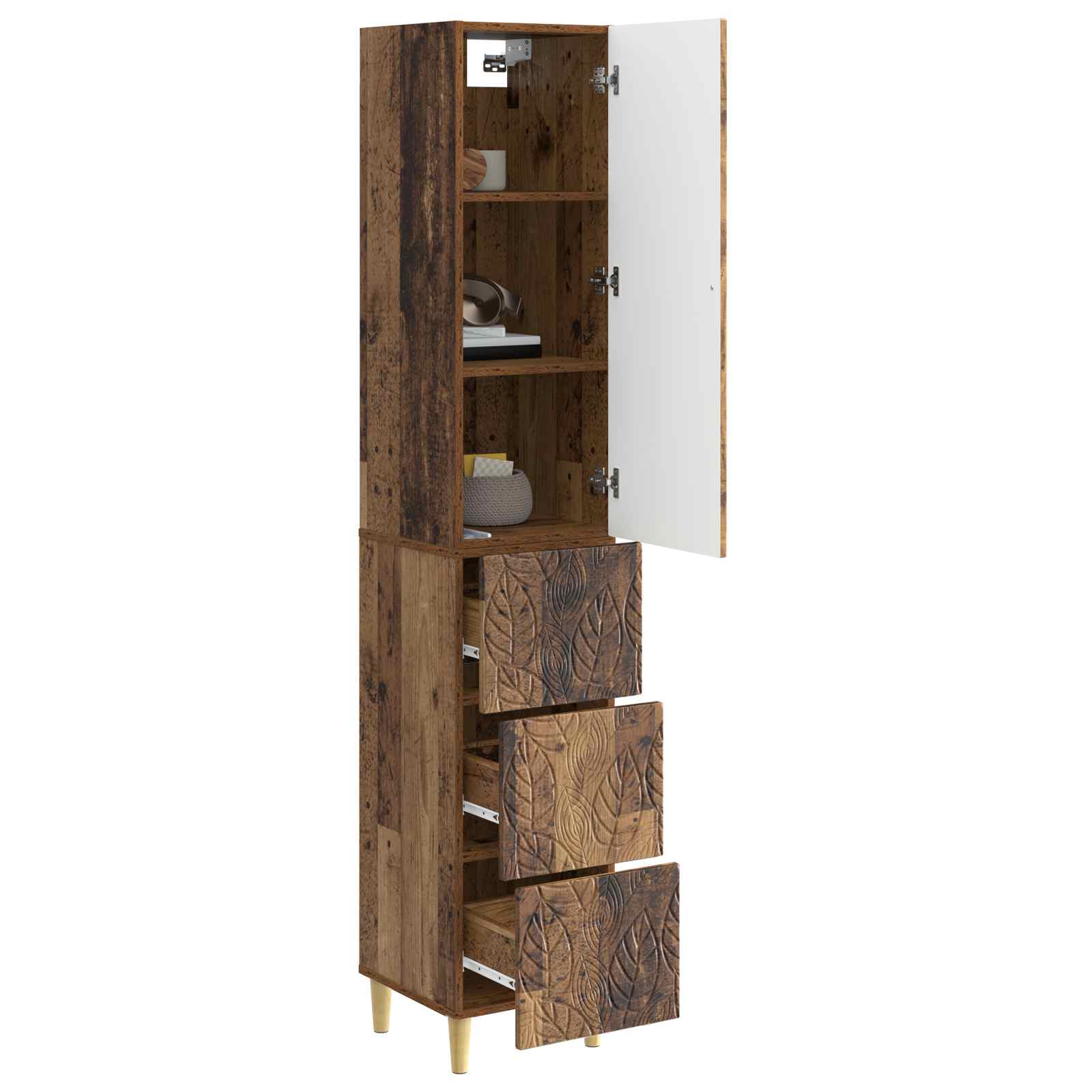 Σέτ Ντουλαπιών 2 pcs Παλαιωμένο ξύλο 33 x 34,5 x 90 εκ - Pakobazaar