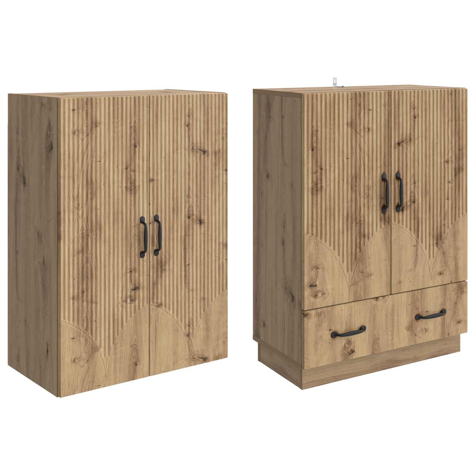 Σέτ Ντουλαπιών 2 pcs Artisan Δρυς Επεξεργασμένο Ξύλο - Pakobazaar