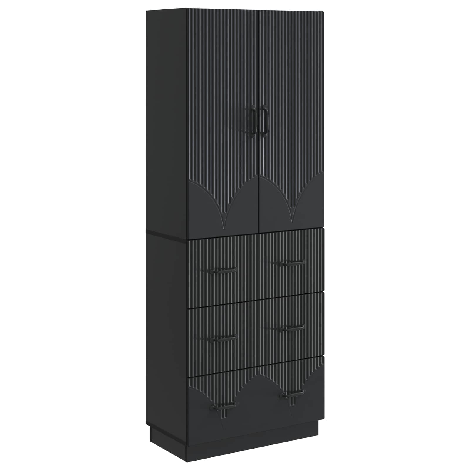Σέτ Ντουλαπιών 2 pcs Μαύρο 66 x 34,5 x 87 εκ. - Pakobazaar
