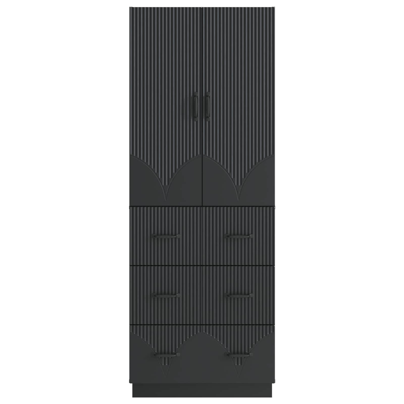 Σέτ Ντουλαπιών 2 pcs Μαύρο 66 x 34,5 x 87 εκ. - Pakobazaar