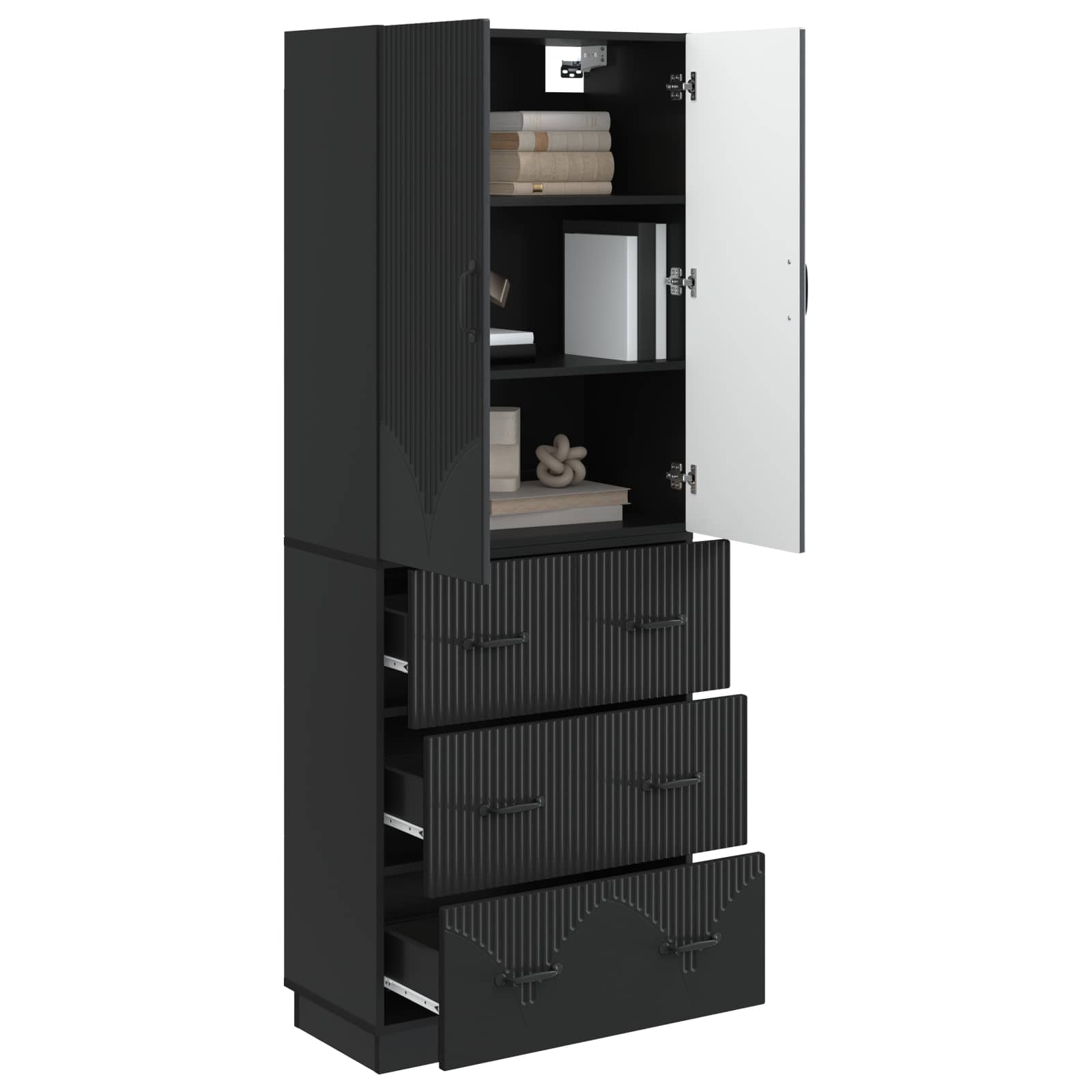 Σέτ Ντουλαπιών 2 pcs Μαύρο 66 x 34,5 x 87 εκ. - Pakobazaar