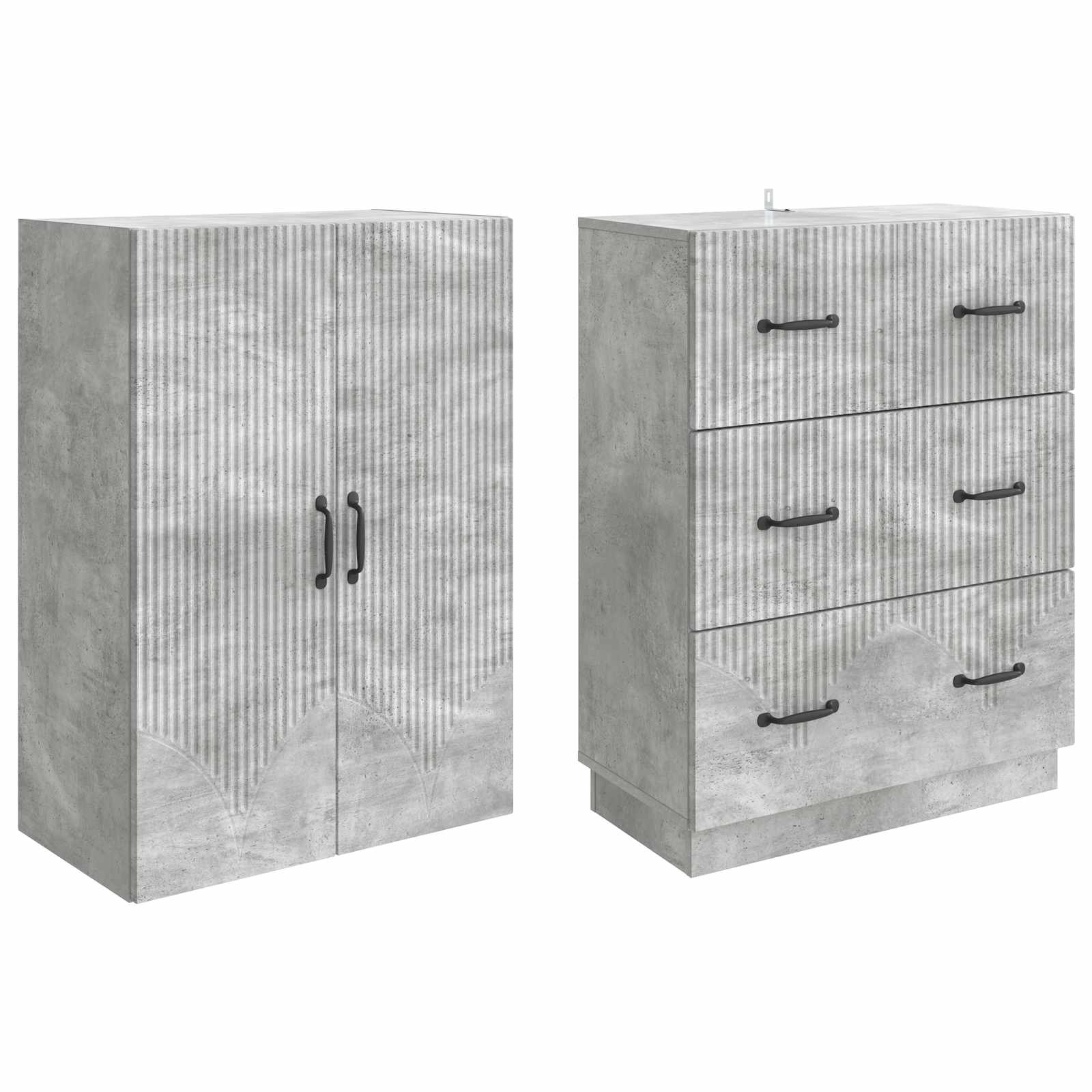 Σέτ Ντουλαπιών 2 pcs Γκρι Σκυροδέματος 66 x 34,5 x 87 εκ. - Pakobazaar
