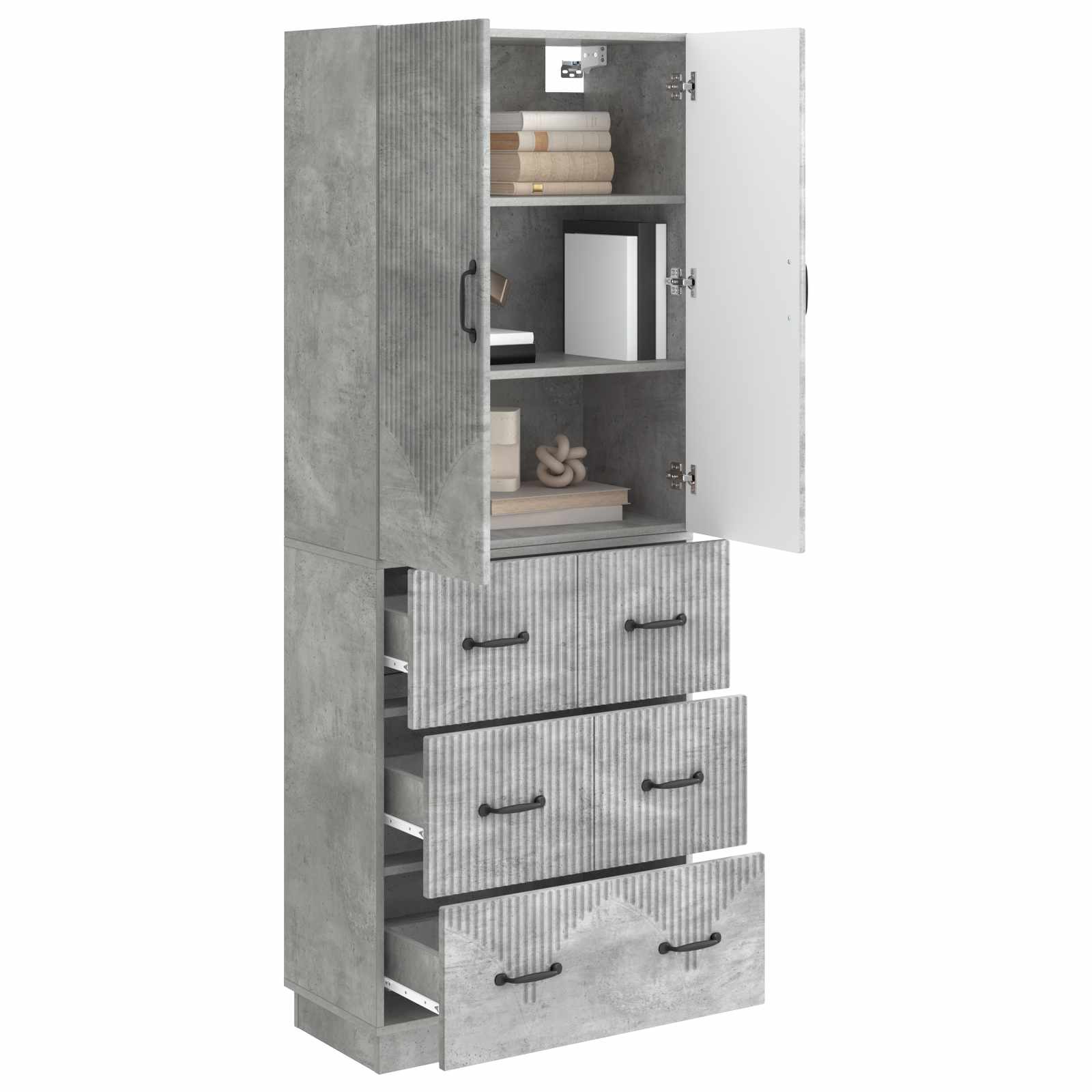 Σέτ Ντουλαπιών 2 pcs Γκρι Σκυροδέματος 66 x 34,5 x 87 εκ. - Pakobazaar