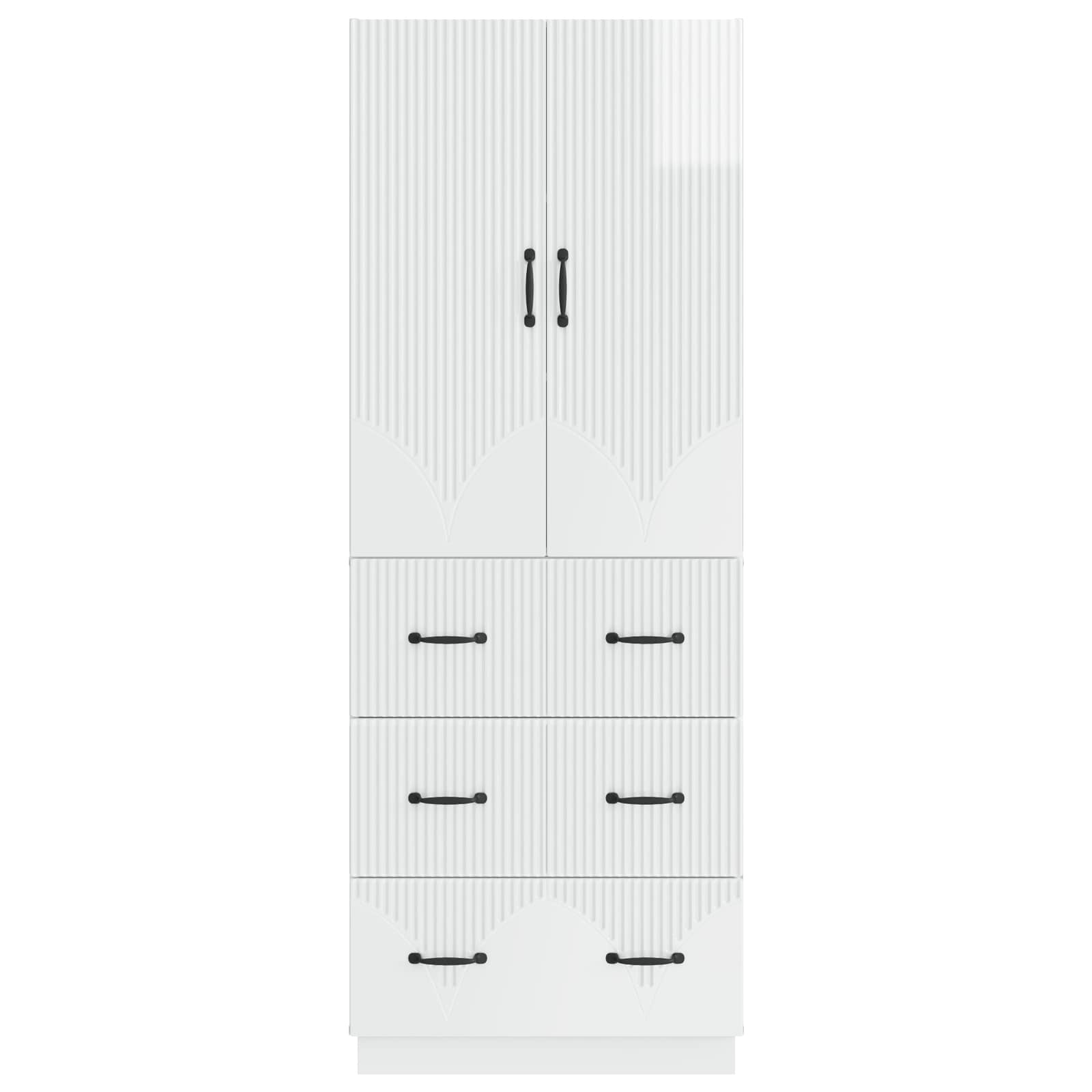 Σέτ Ντουλαπιών 2 pcs Γυαλιστερό Λευκό 66 x 34,5 x 87 εκ. - Pakobazaar