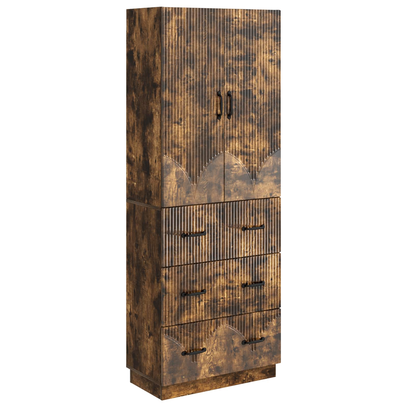 Σέτ Ντουλαπιών 2 pcs Καπνισμένο Ξύλο Δρυός 66 x 34,5 x 87 εκ. - Pakobazaar