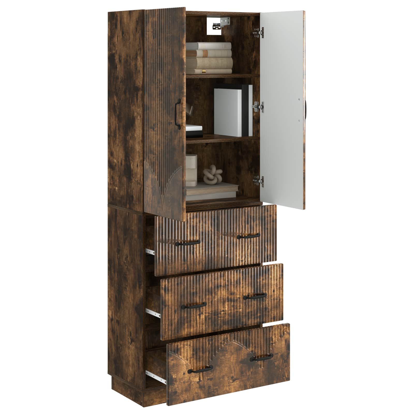 Σέτ Ντουλαπιών 2 pcs Καπνισμένο Ξύλο Δρυός 66 x 34,5 x 87 εκ. - Pakobazaar